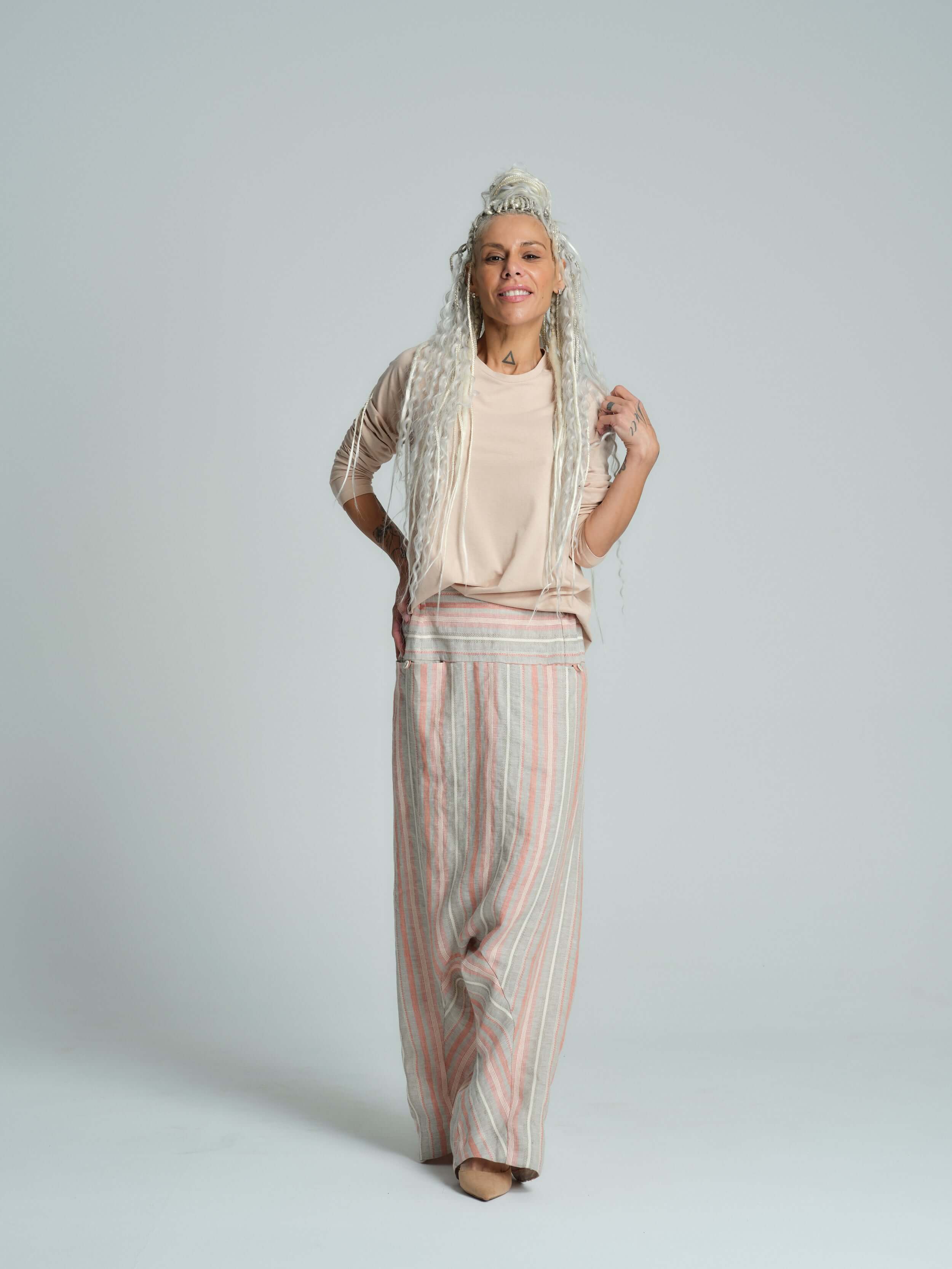Cotton-Blend Distressed Open-Back Top