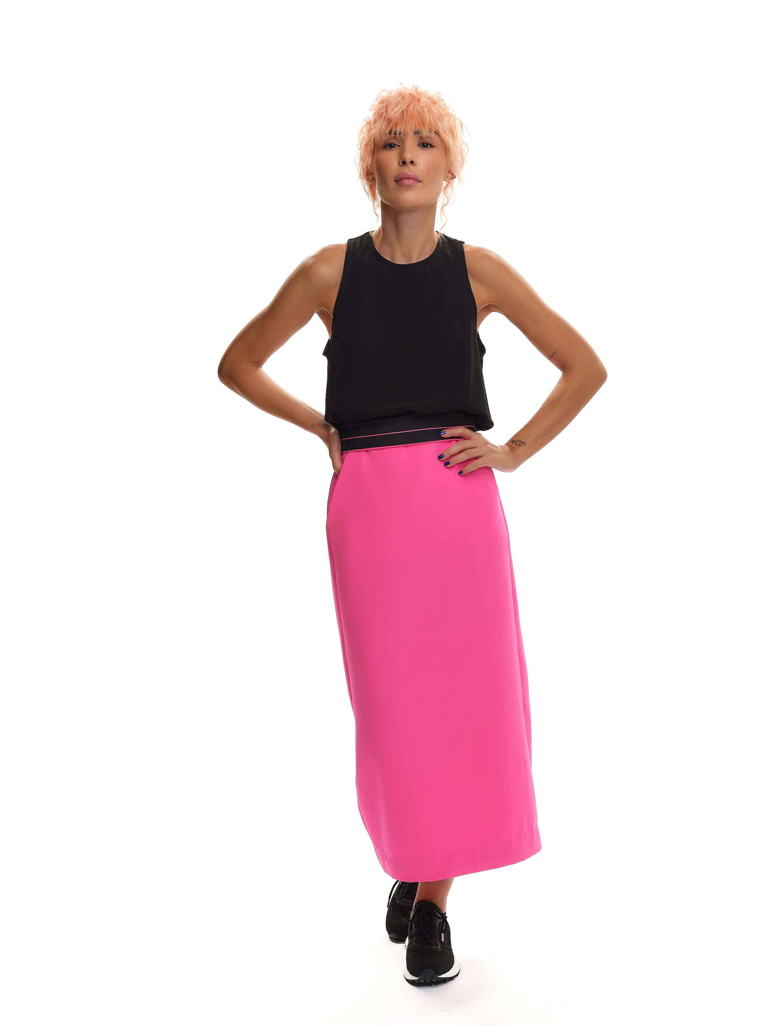 Magenta Midi Skirt
