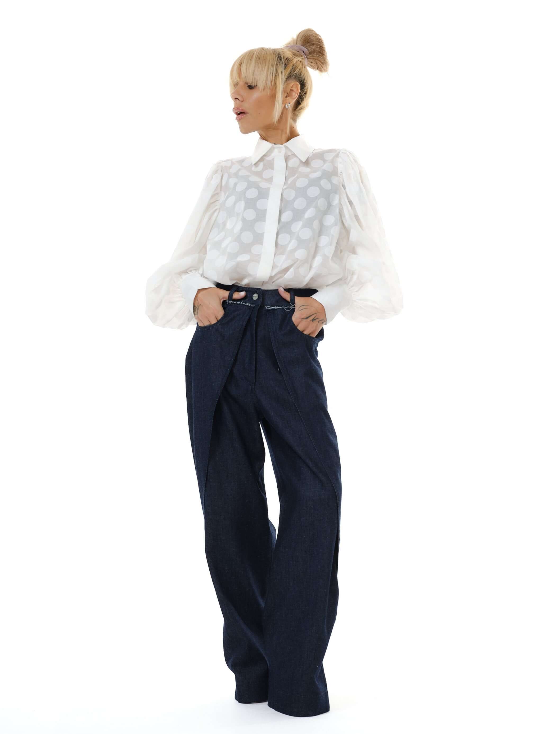 Denim Wide-Leg Jeans