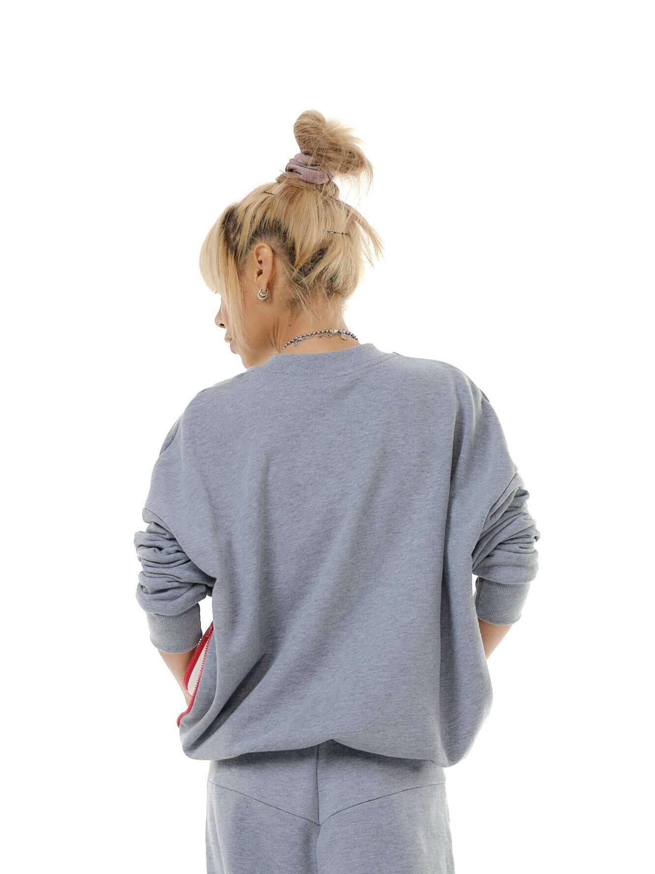 Relaxed Grey Two-Piece Set with Hidden Details