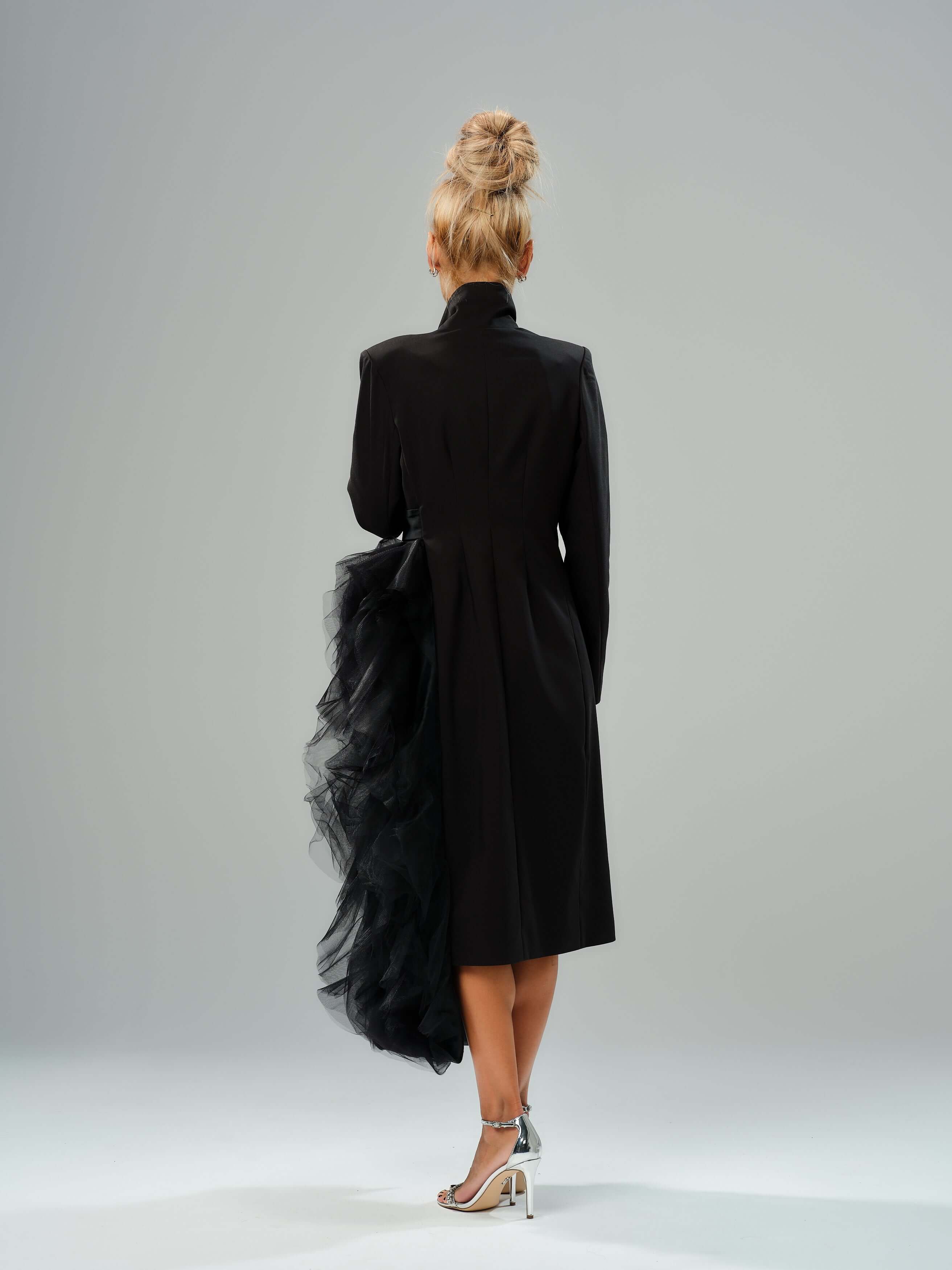 Black Tulle Detail Blazer