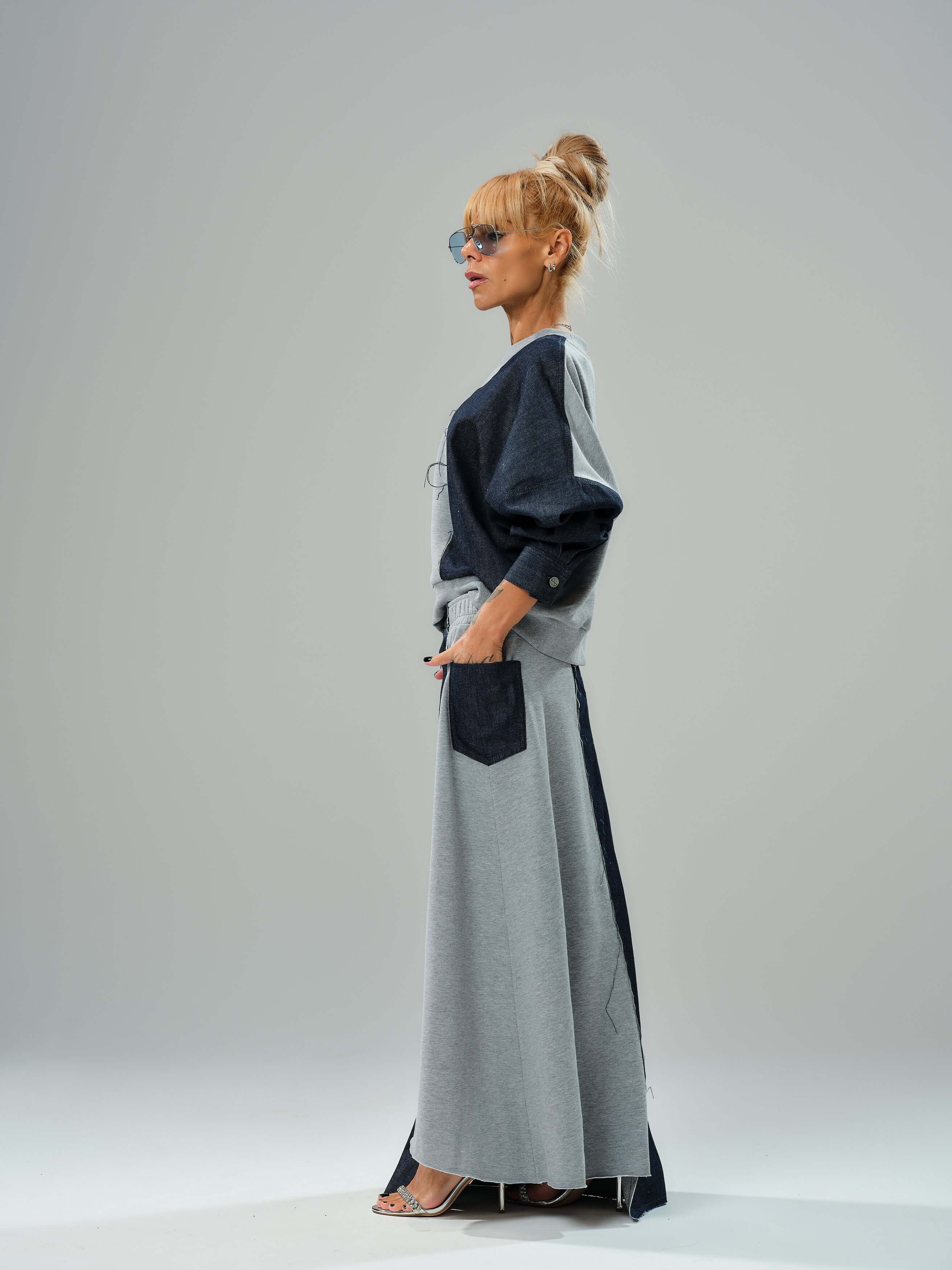Grey and Denim Co-Ord Set