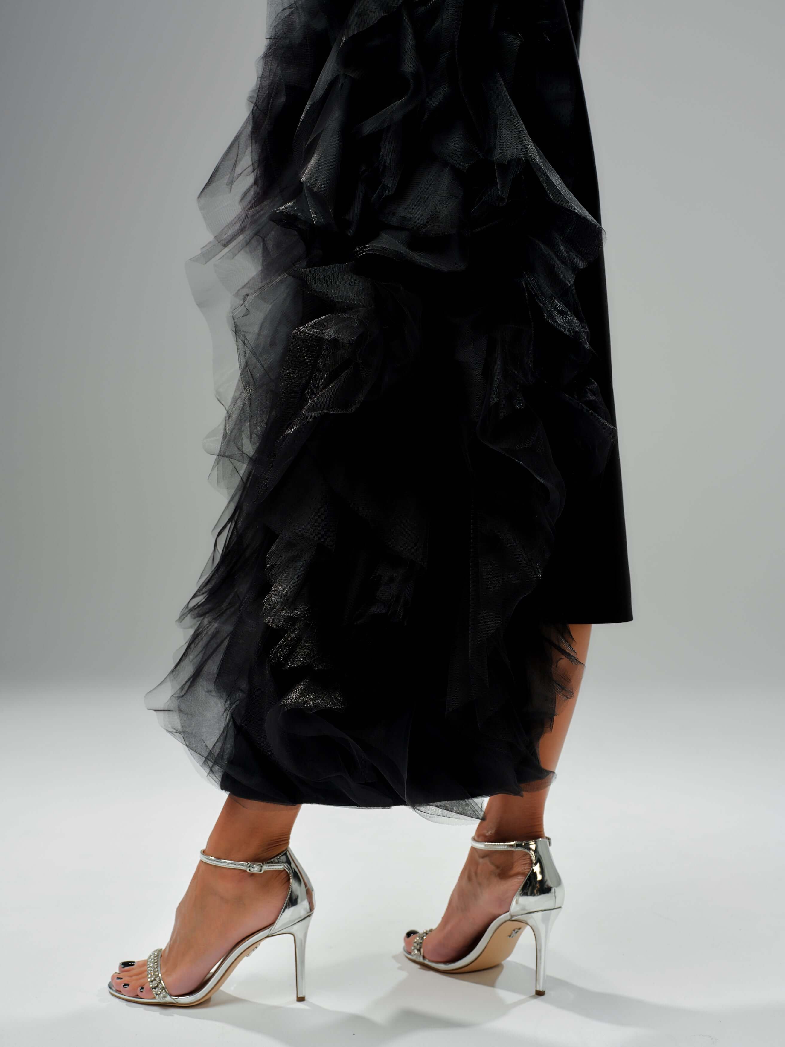 Black Tulle Detail Blazer