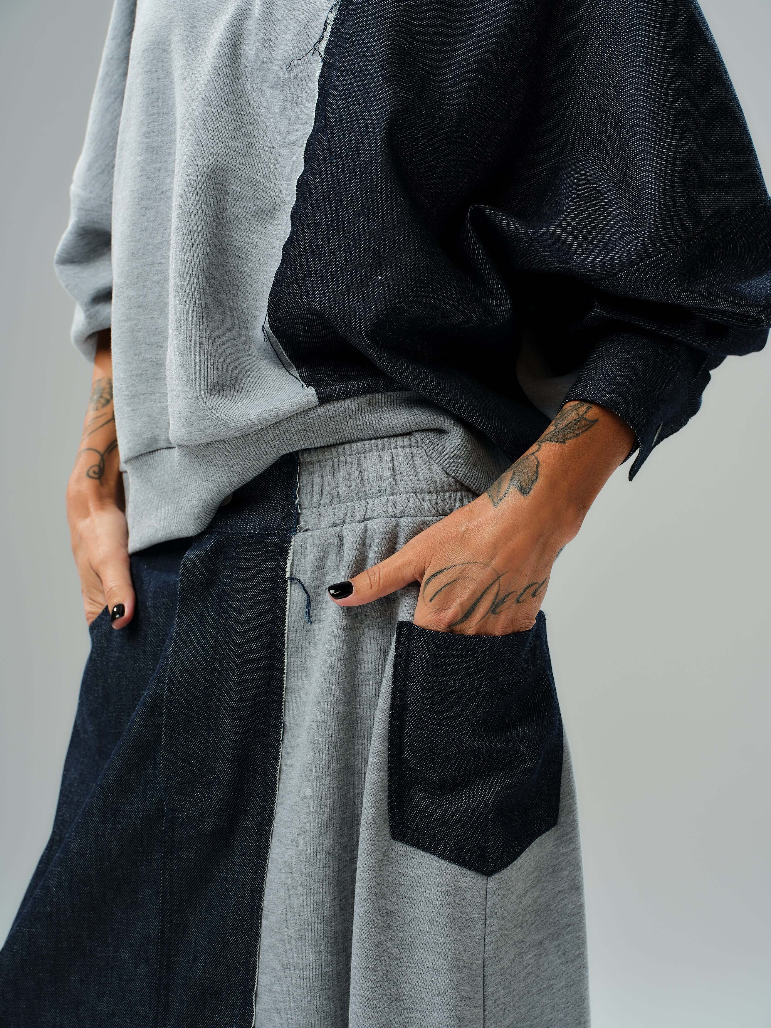 Grey and Denim Co-Ord Set