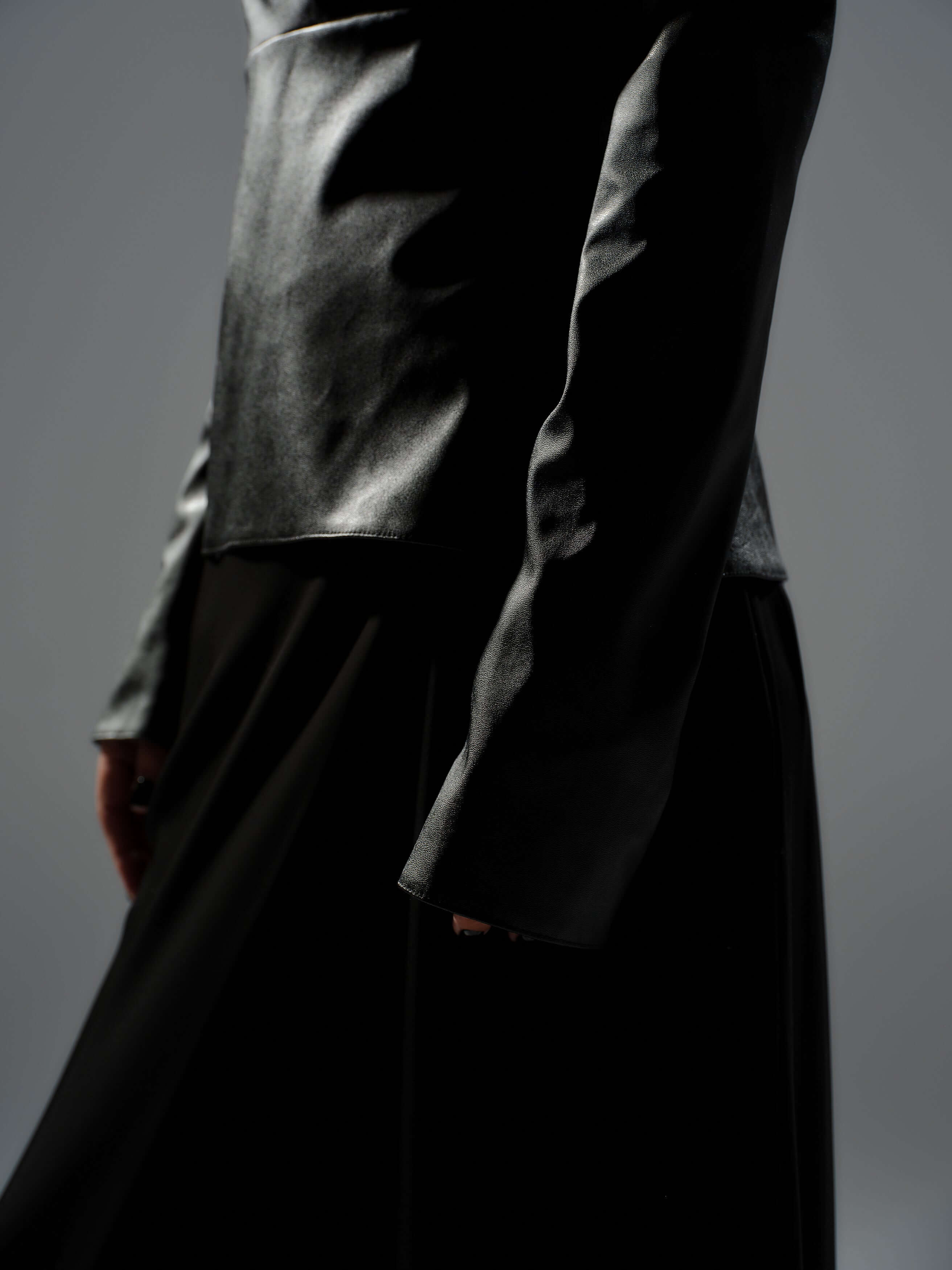 Black Faux Leather Top