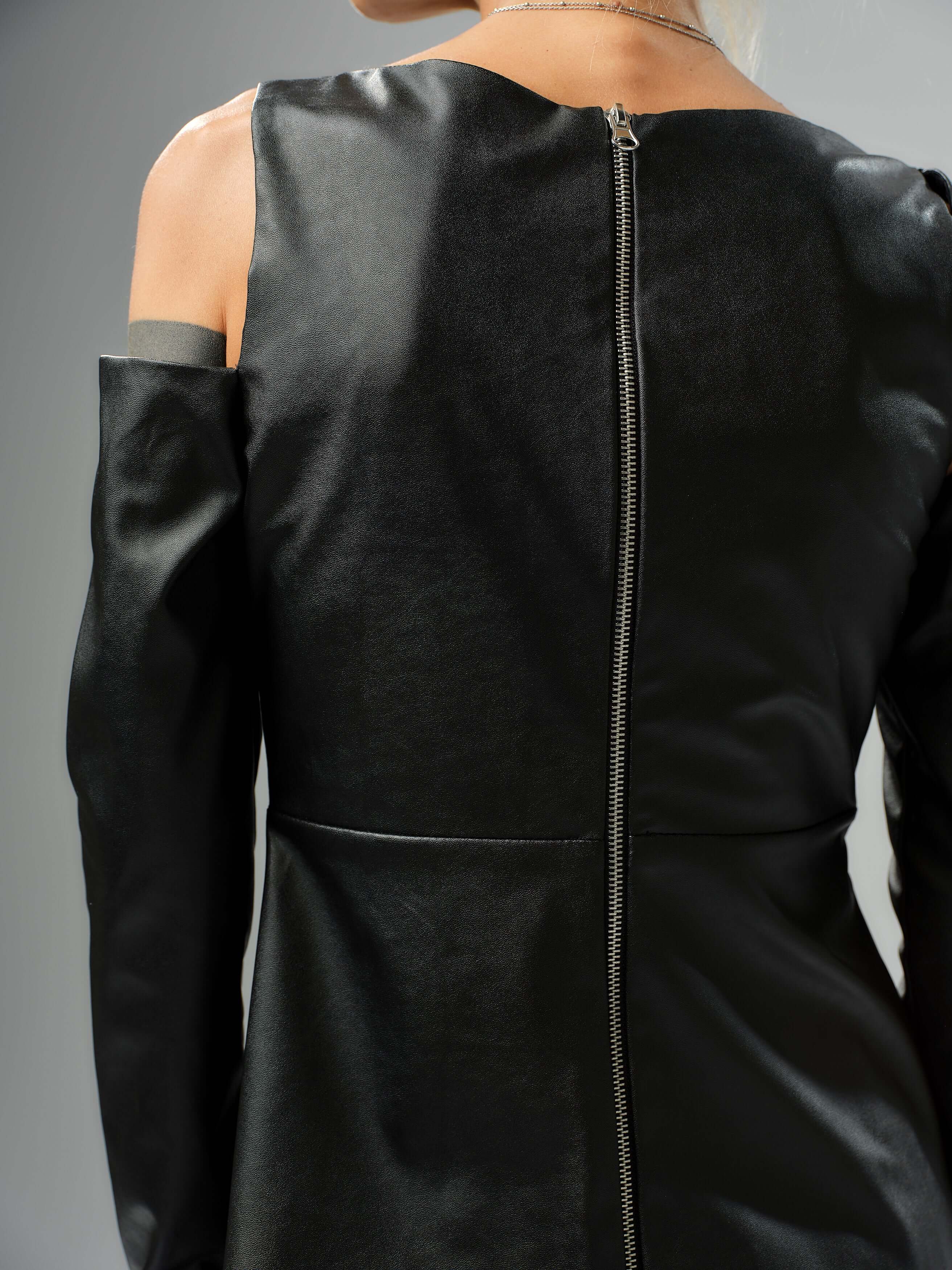 Black Faux Leather Top