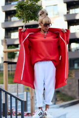 Red oversized coat