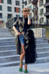Black Tulle Detail Blazer