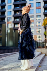 Denim Tulle Detail Blazer