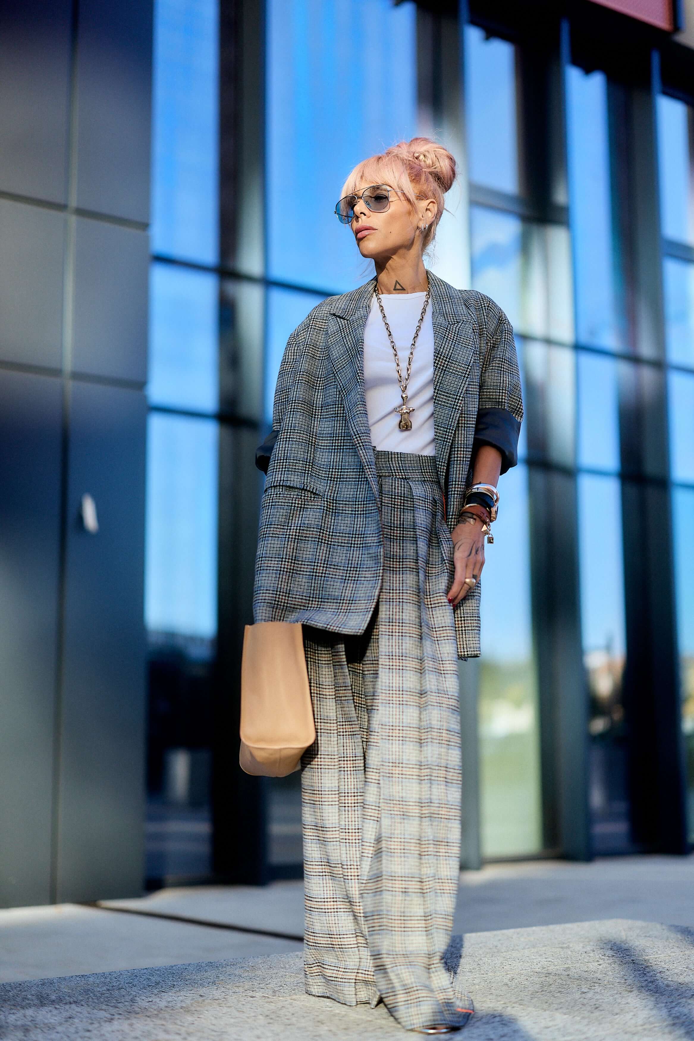 Oversized Checked Blazer