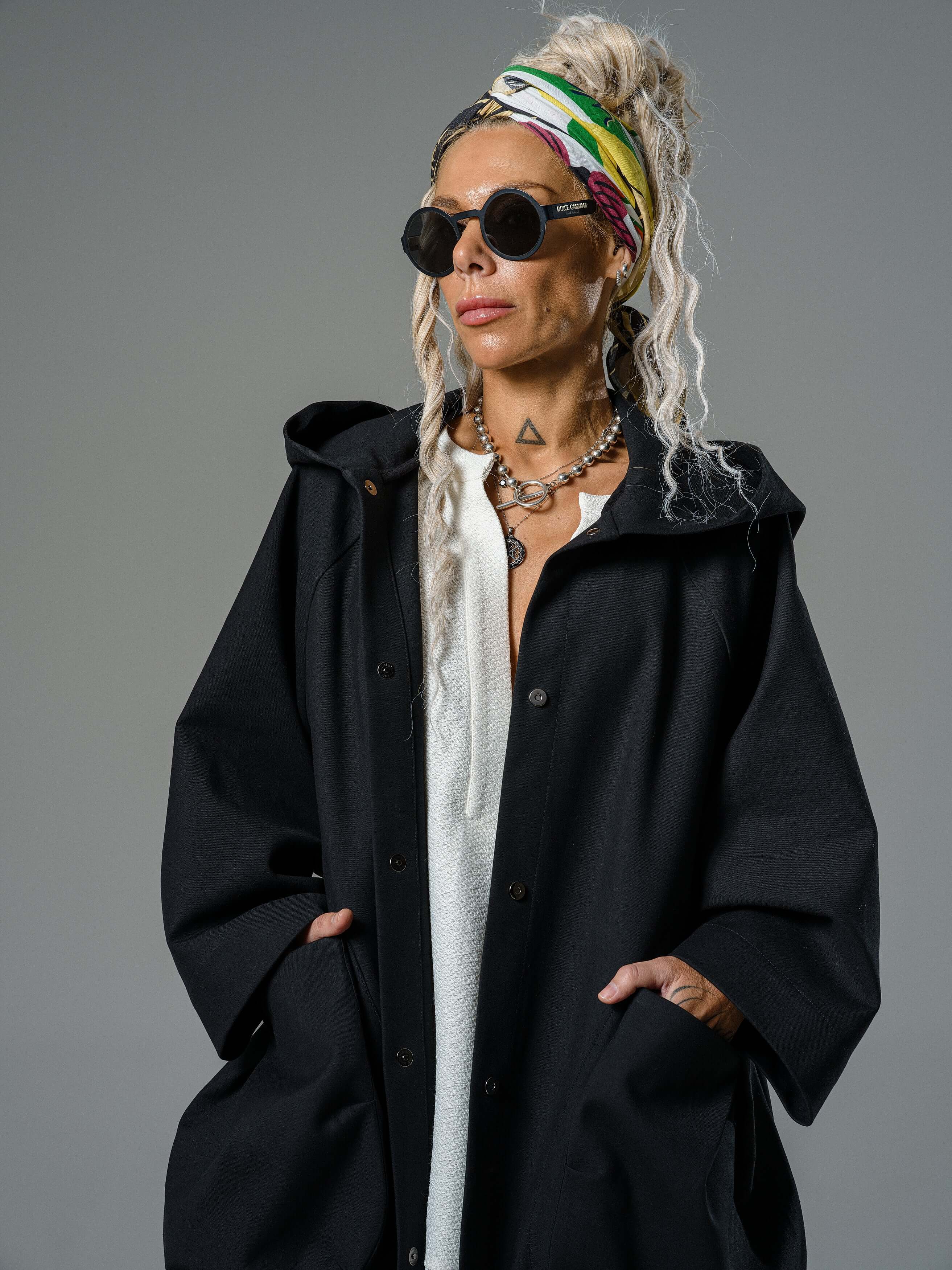 Black Oversized Hooded Jacket