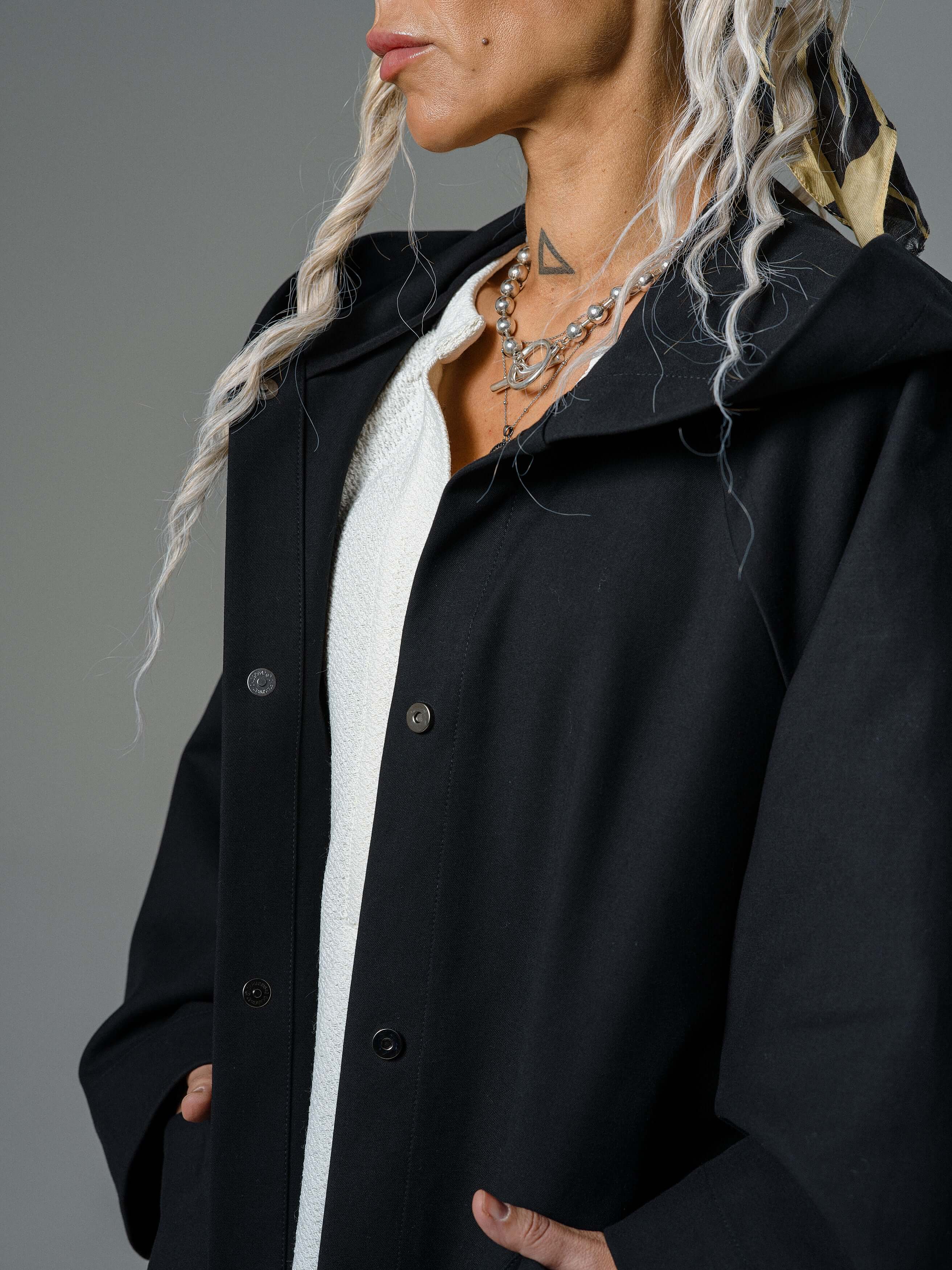 Black Oversized Hooded Jacket