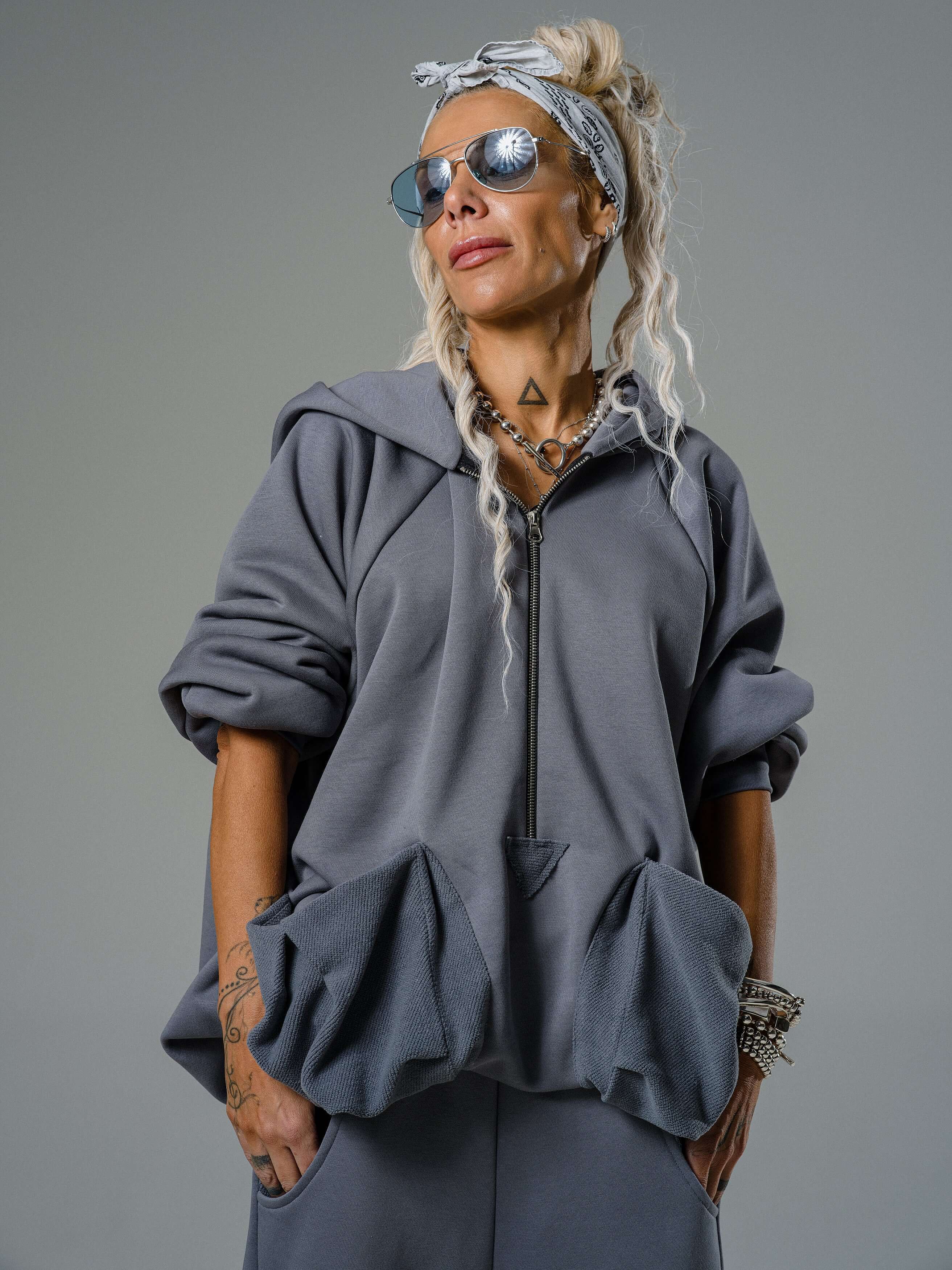 Steel Grey Zip Hoodie and Jogger Set