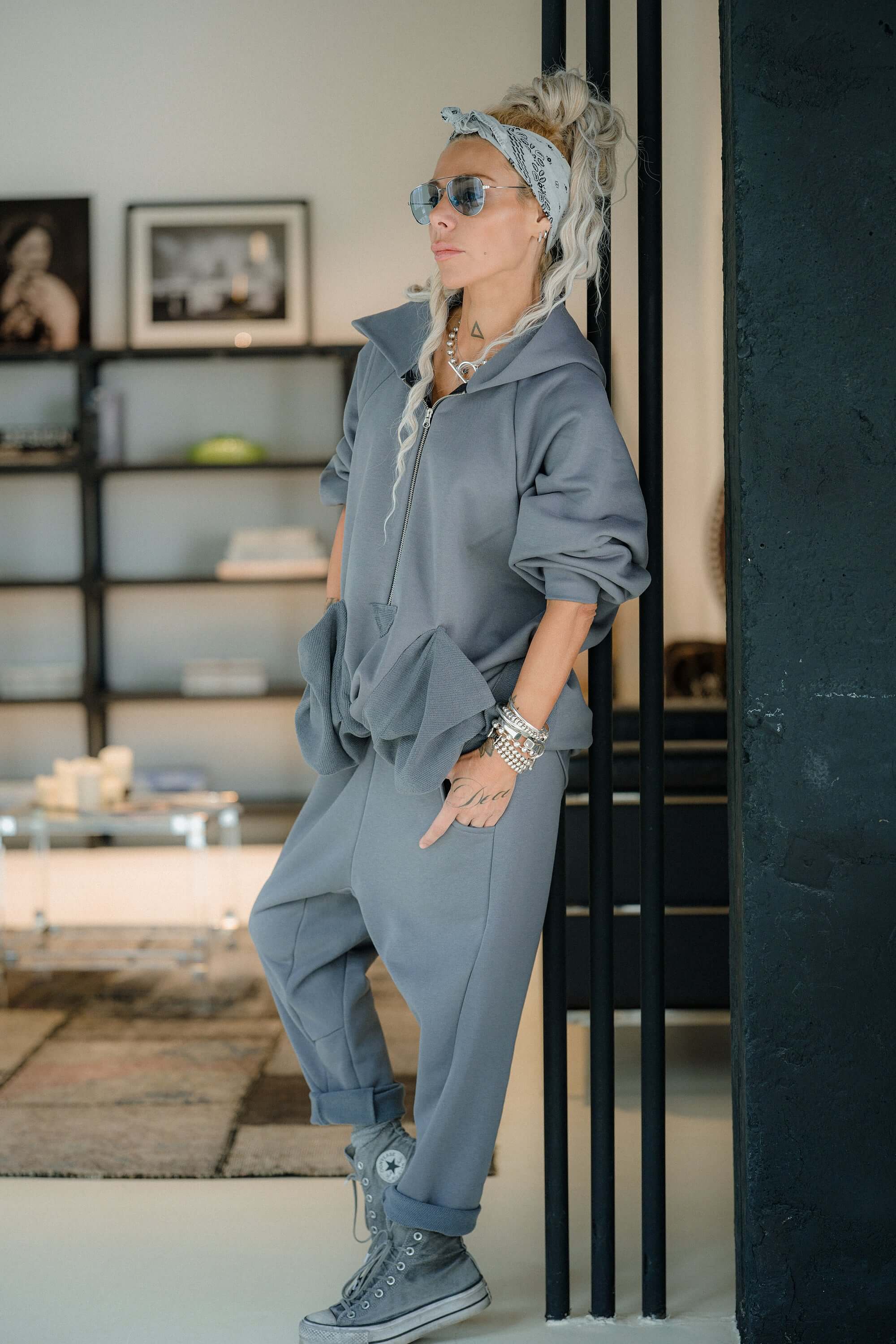 Steel Grey Zip Hoodie and Jogger Set