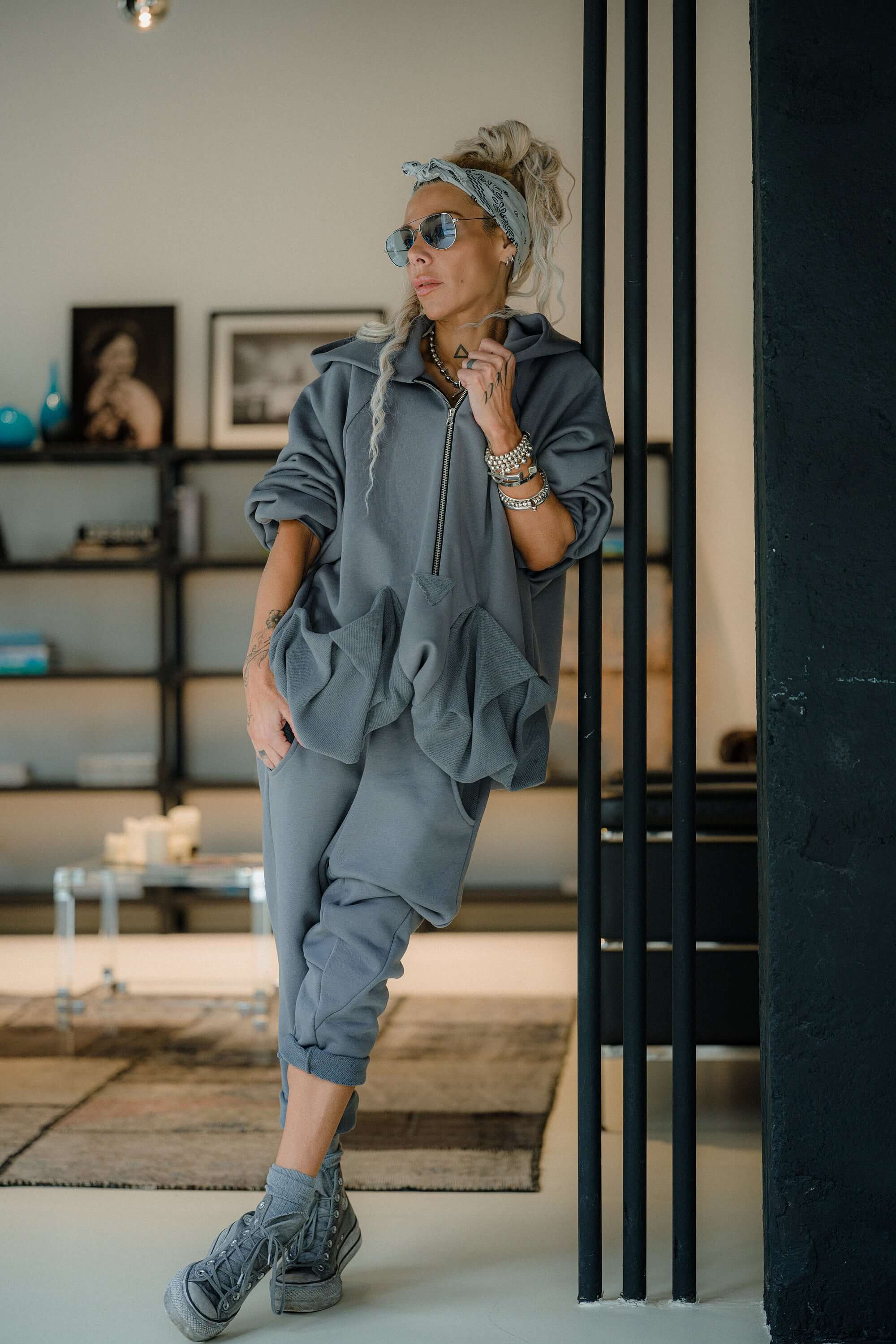Steel Grey Zip Hoodie and Jogger Set