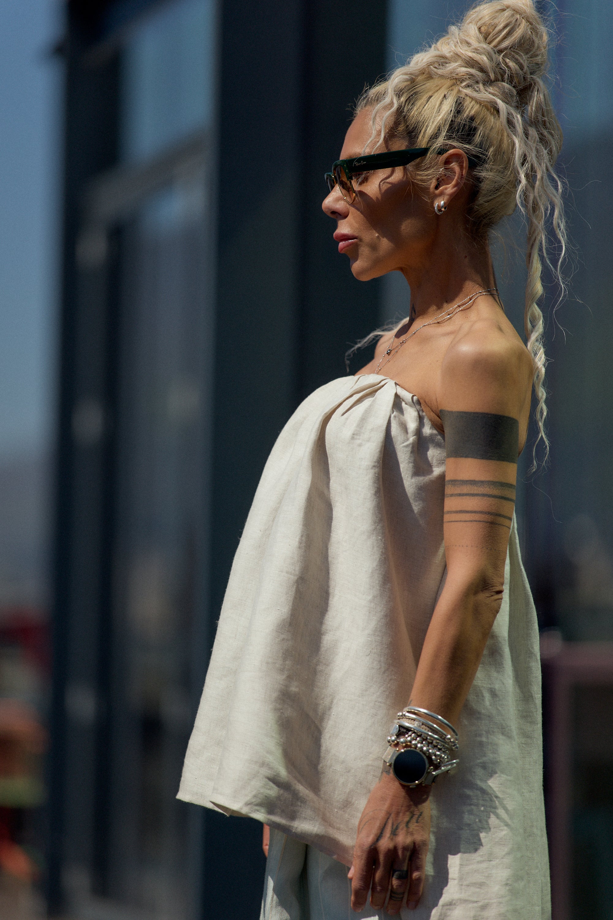 Beige Oversized Linen Tunic