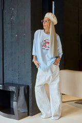Blue Oversized Graphic T-Shirt