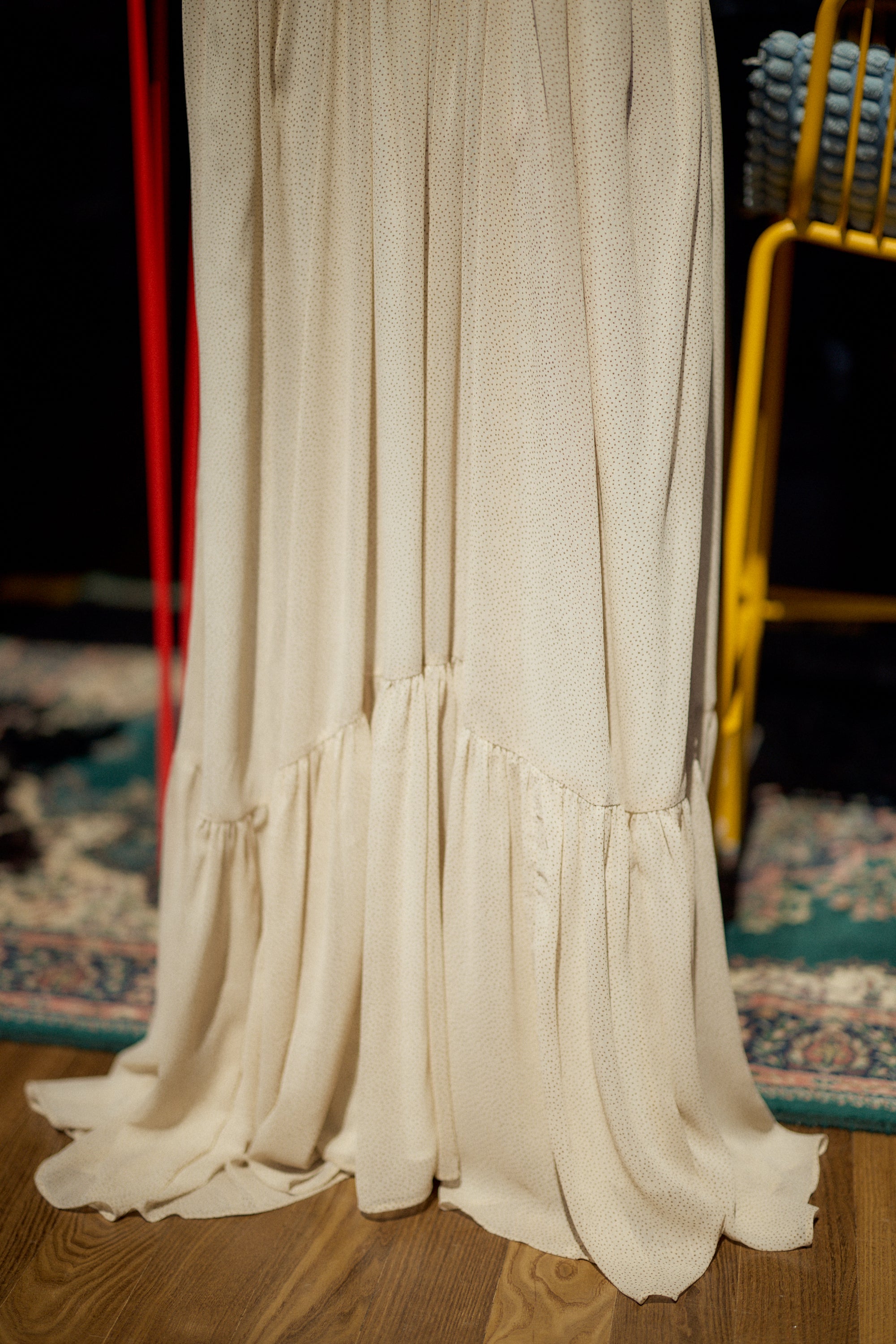 Cream Open-Back Maxi Dress