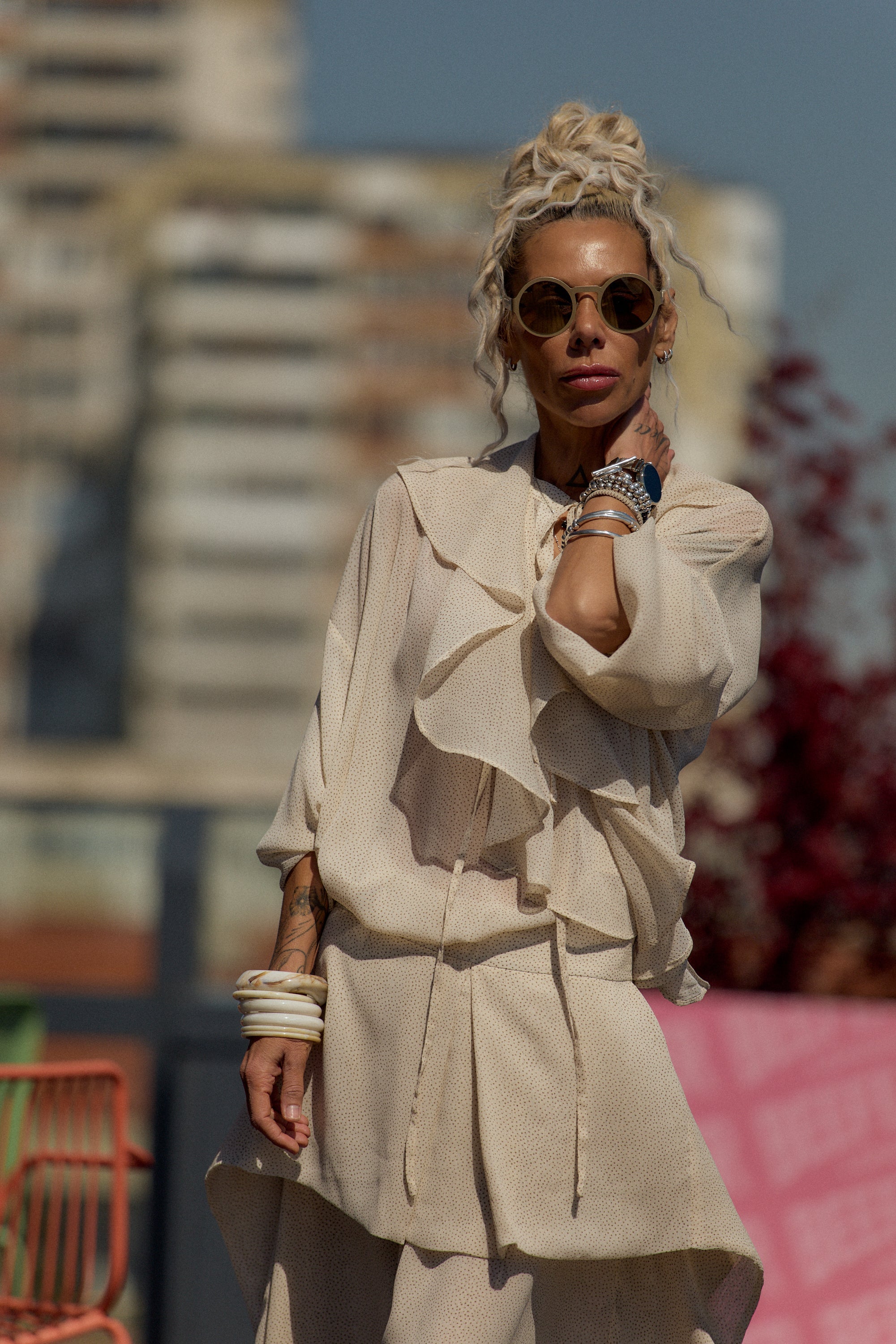 Cream Ruffle Tunic
