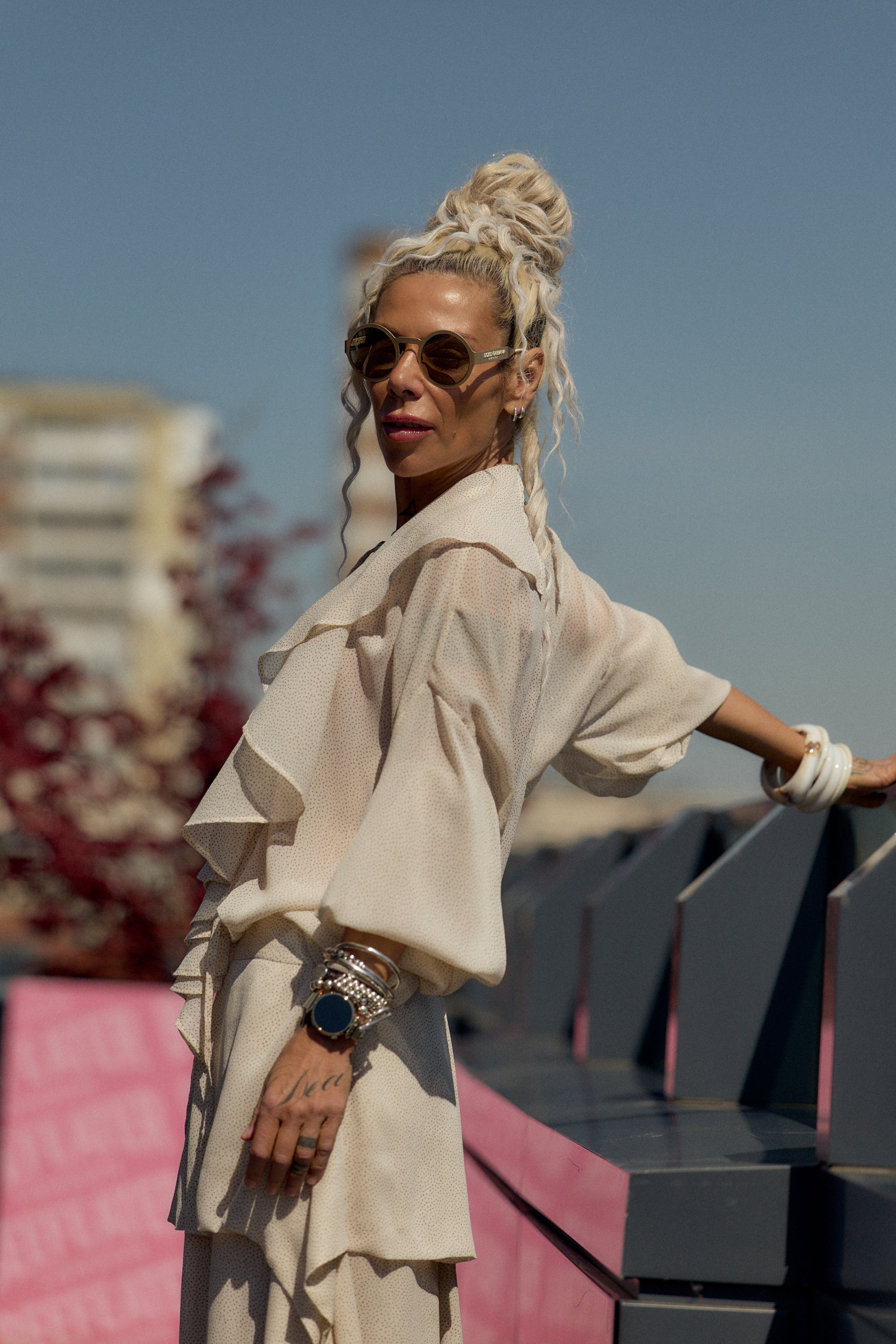 Cream Ruffle Tunic