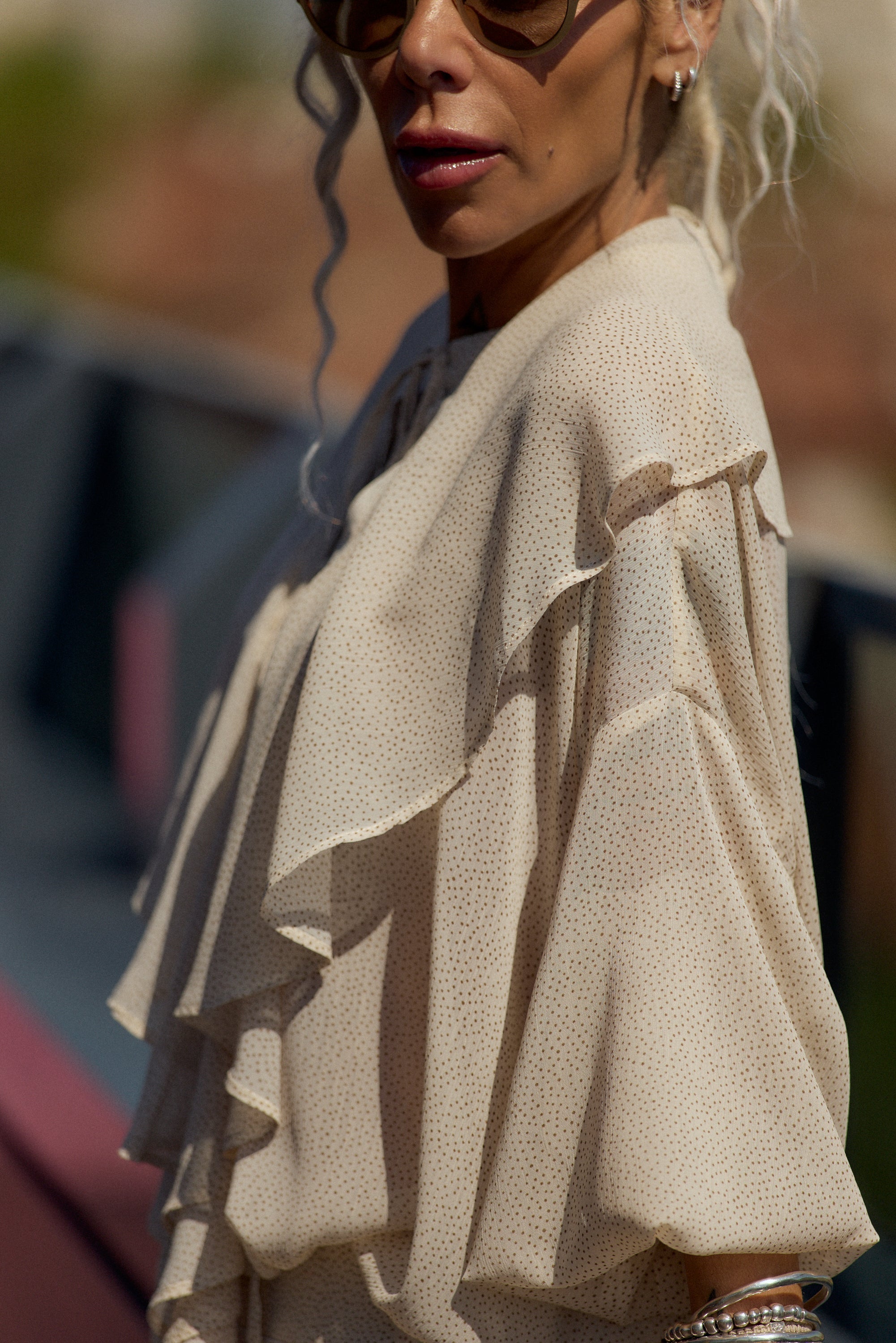 Cream Ruffle Tunic