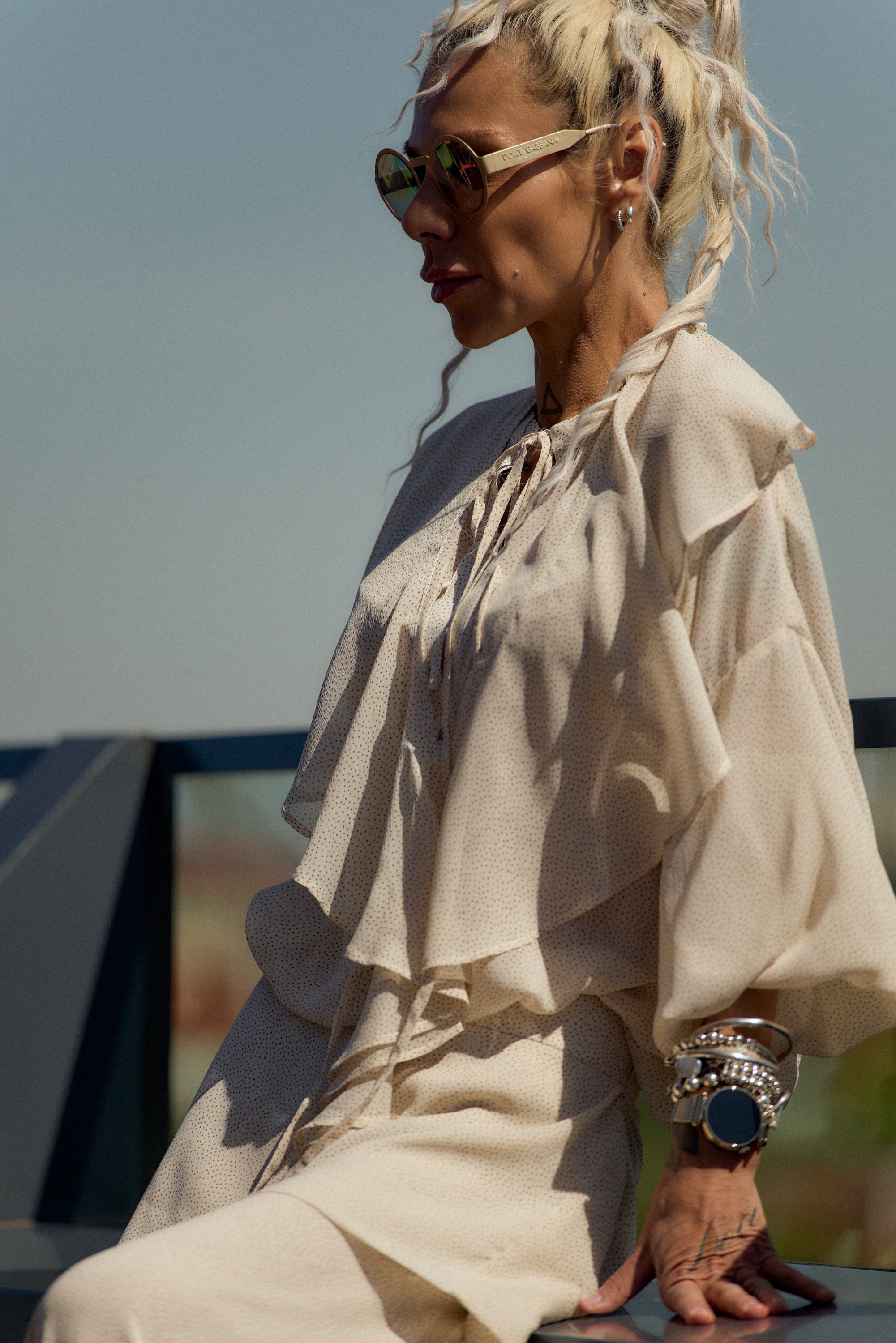 Cream Ruffle Co-Ord Set