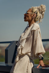 Cream Ruffle Tunic