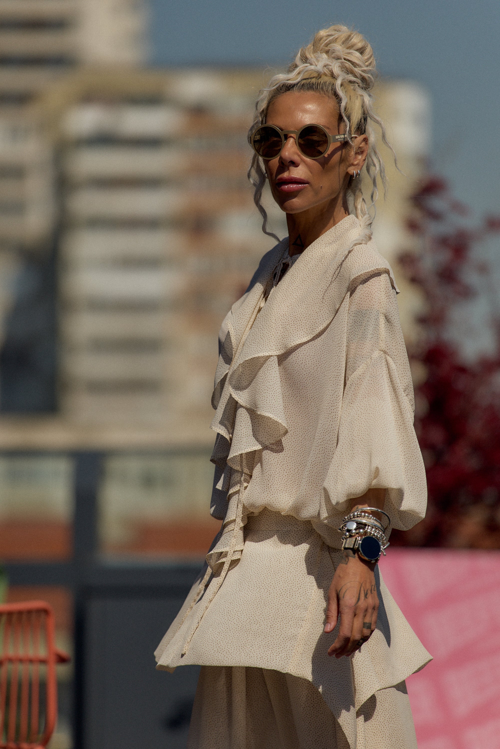 Cream Ruffle Co-Ord Set