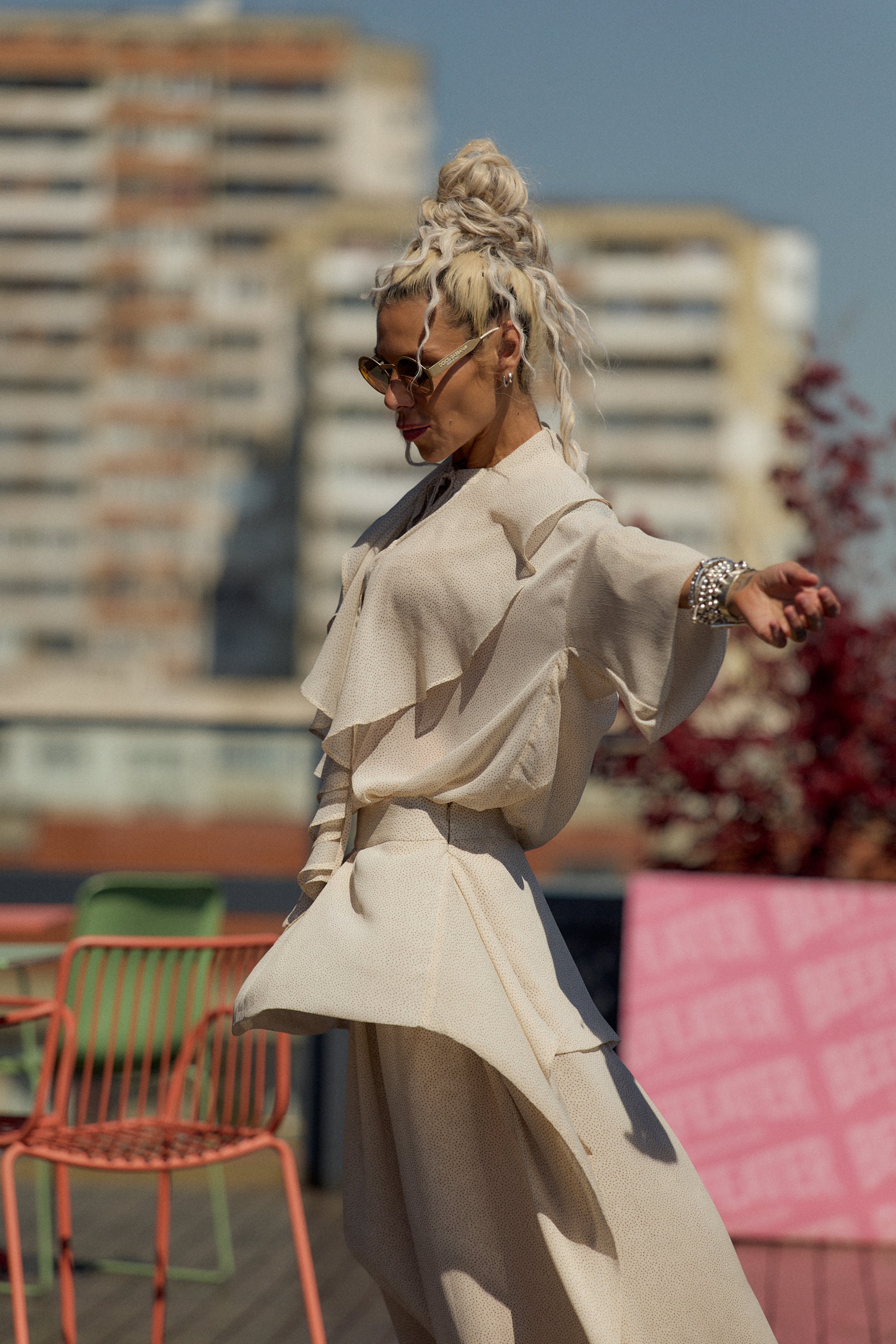 Cream Ruffle Co-Ord Set
