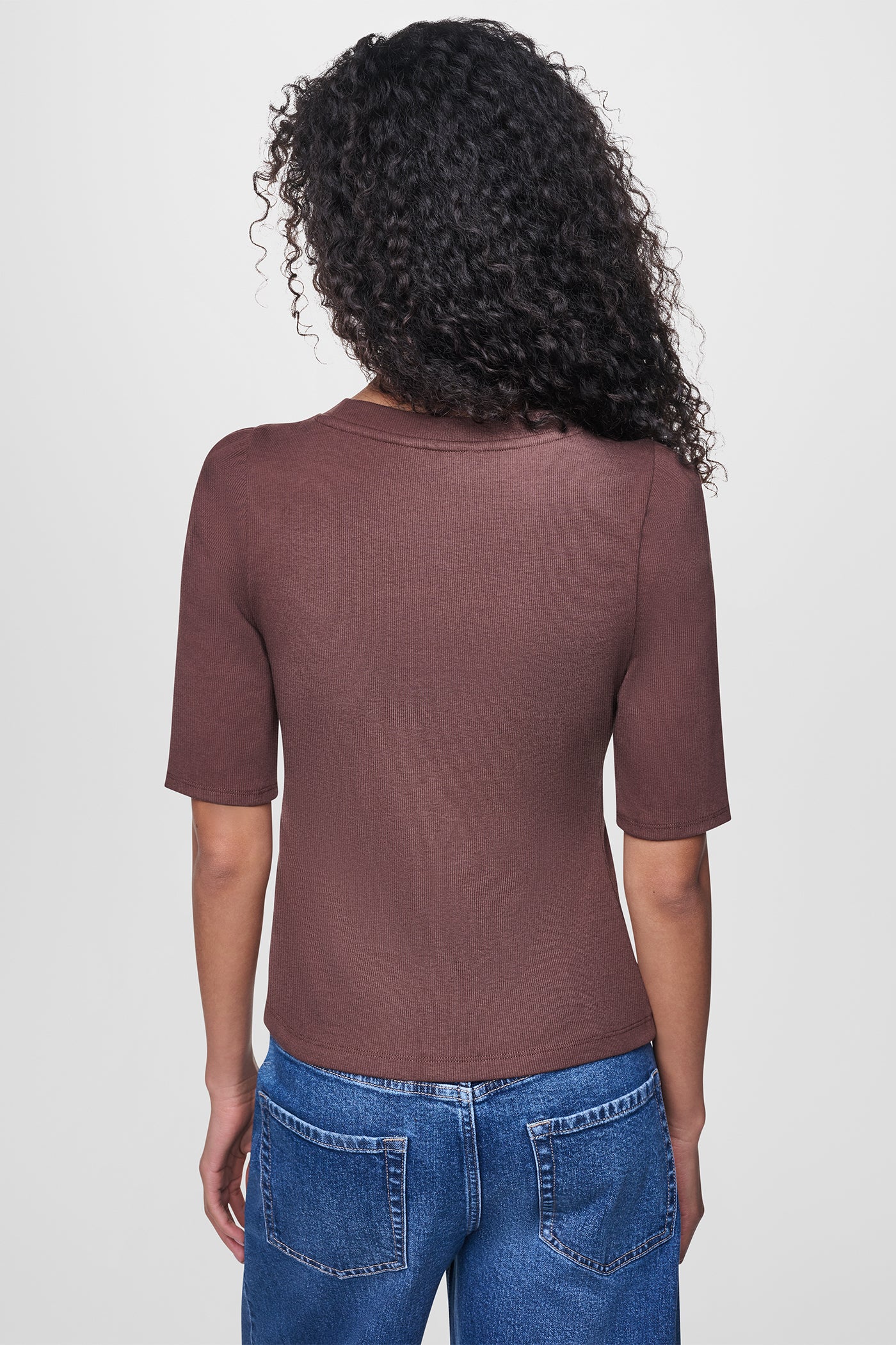 PUFF SLEEVE ASYMMETRIC TOP