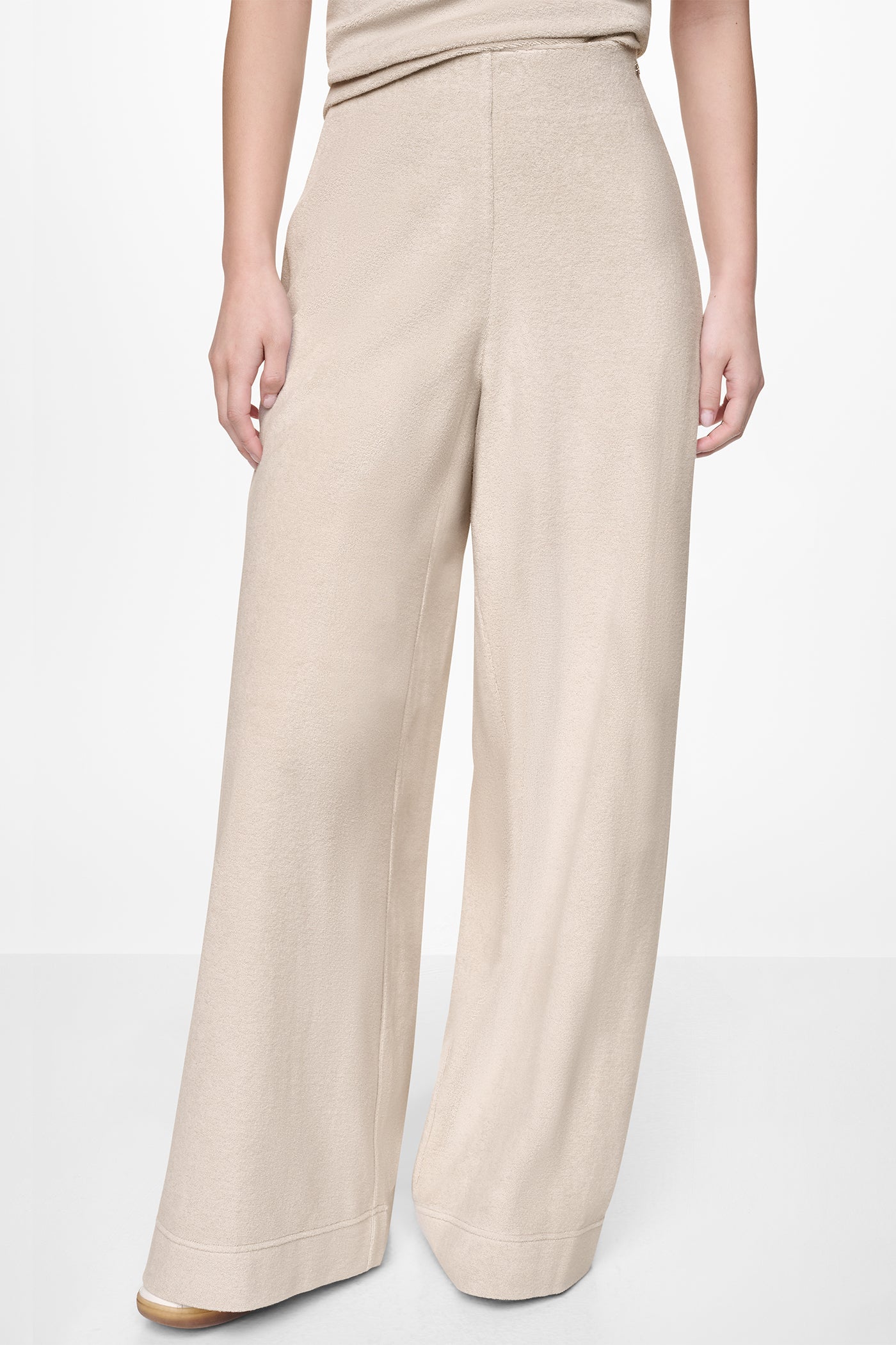 TOWELLING TERRY HIGH-RISE WIDE LEG PANT