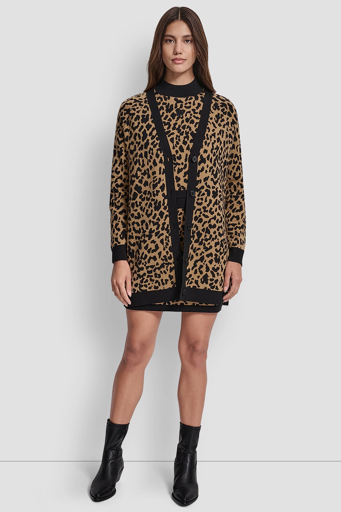 LEOPARD JACQUARD CARDIGAN