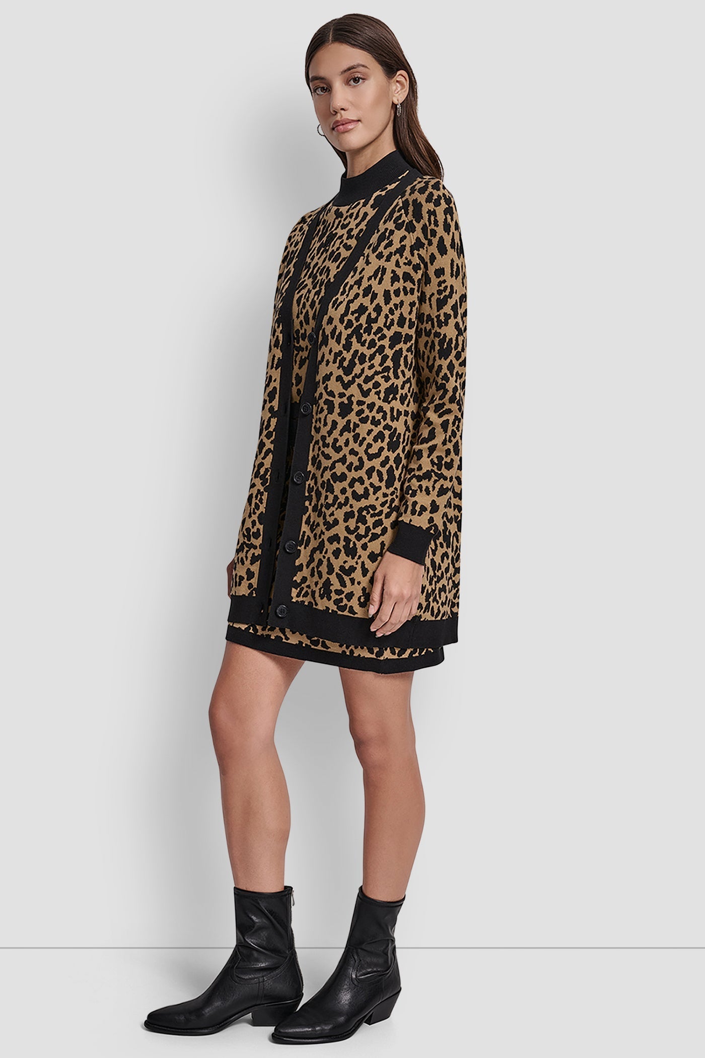 LEOPARD JACQUARD CARDIGAN