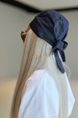 Denim Tie-Back Headscarf