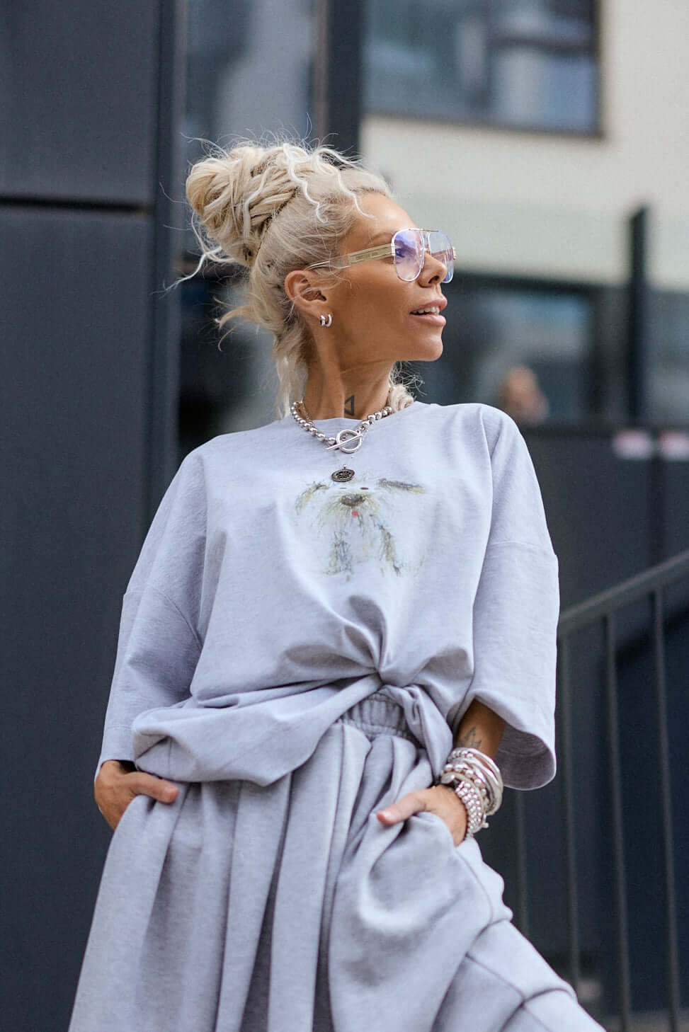 Grey Oversized Graphic T-Shirt