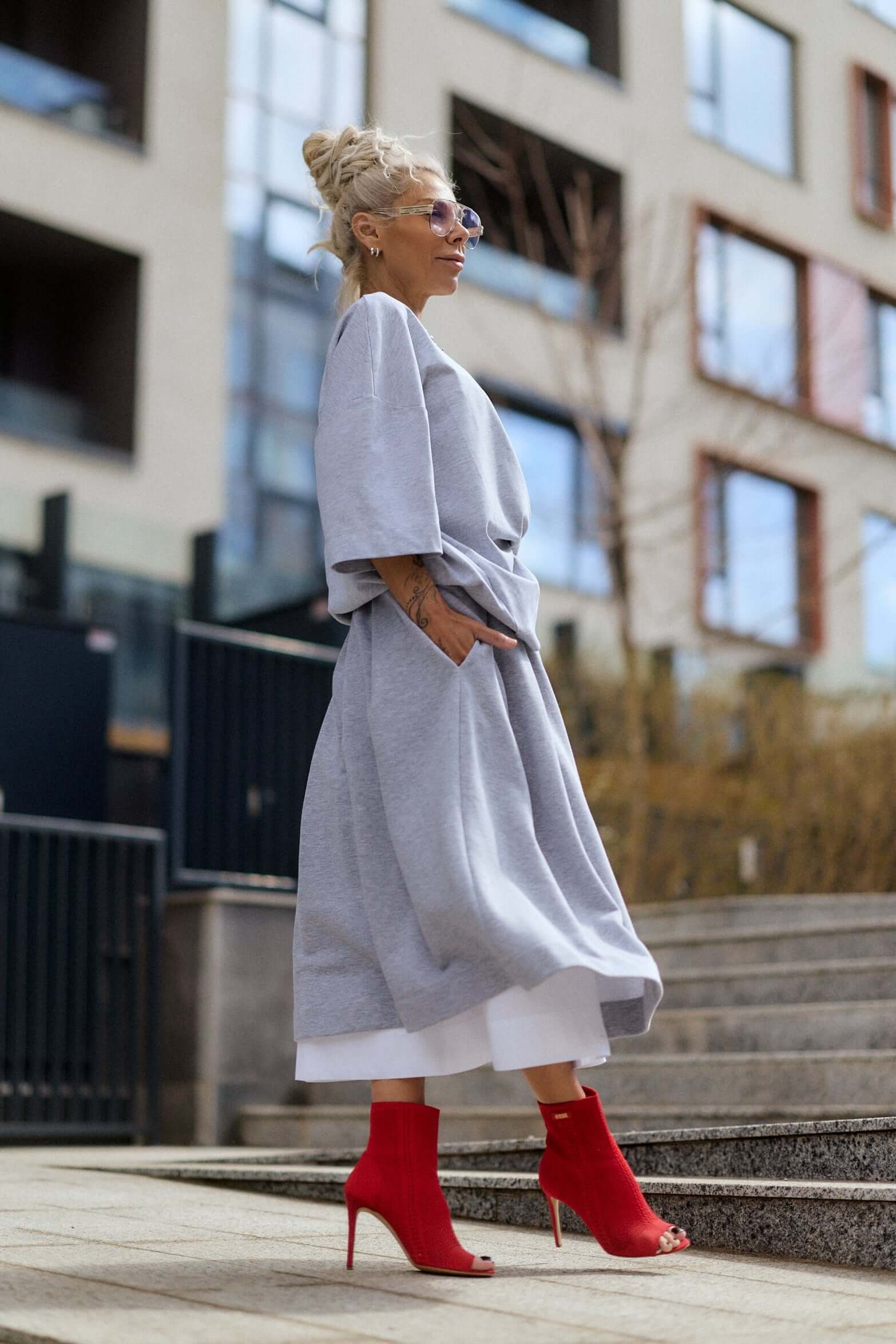 Grey Oversized Graphic T-Shirt