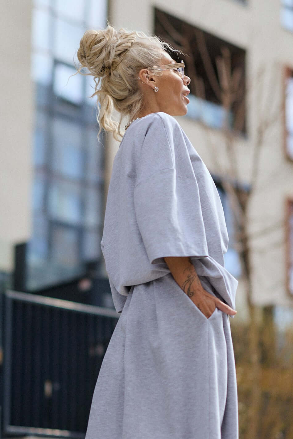 Grey Oversized Graphic T-Shirt