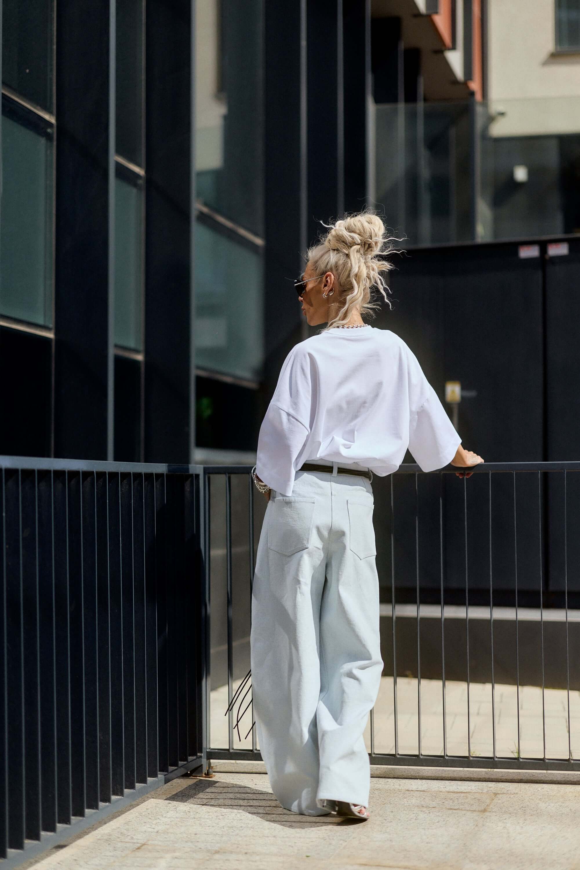 Wide-Leg Denim Pants