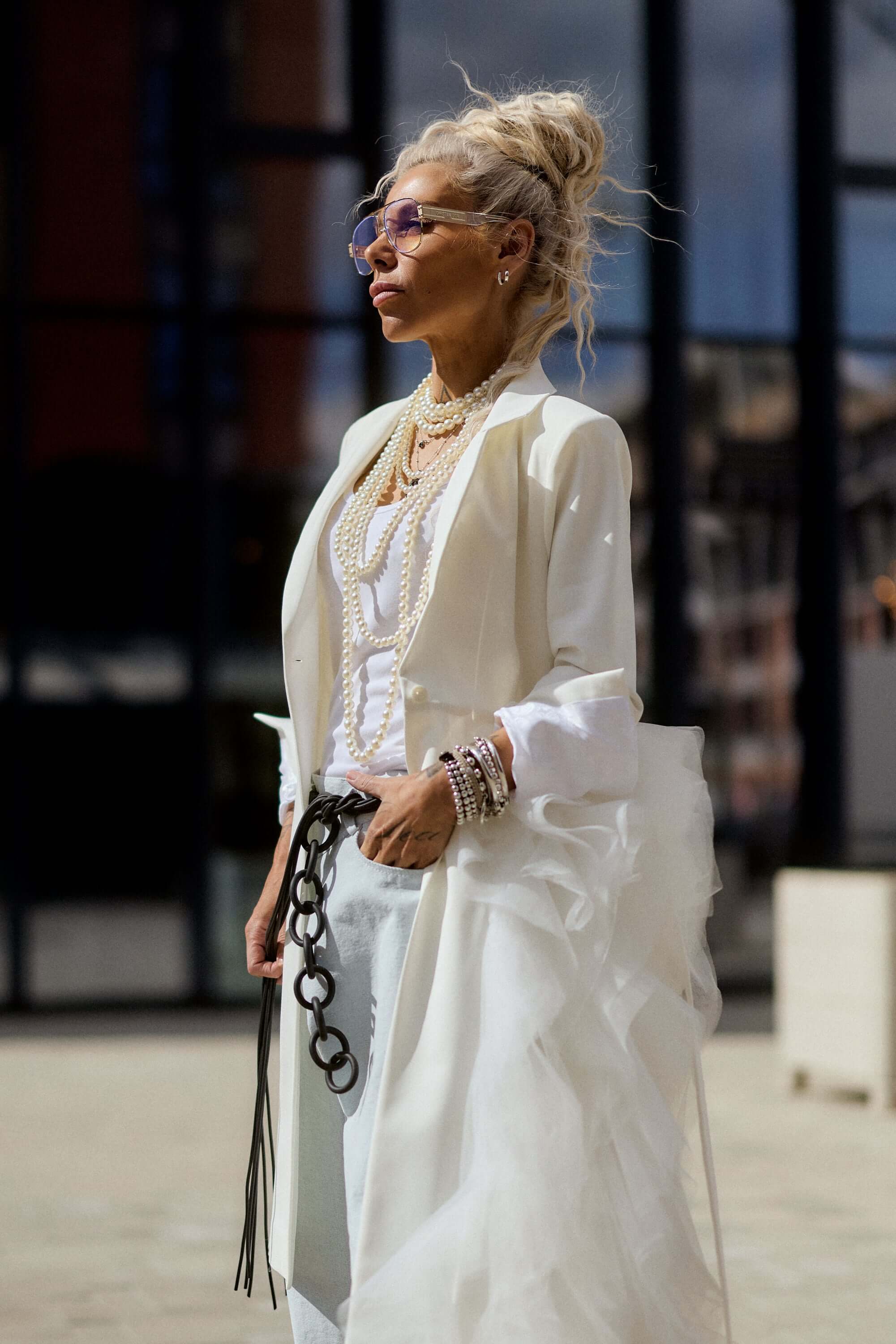 Off-white Tulle Detail Blazer
