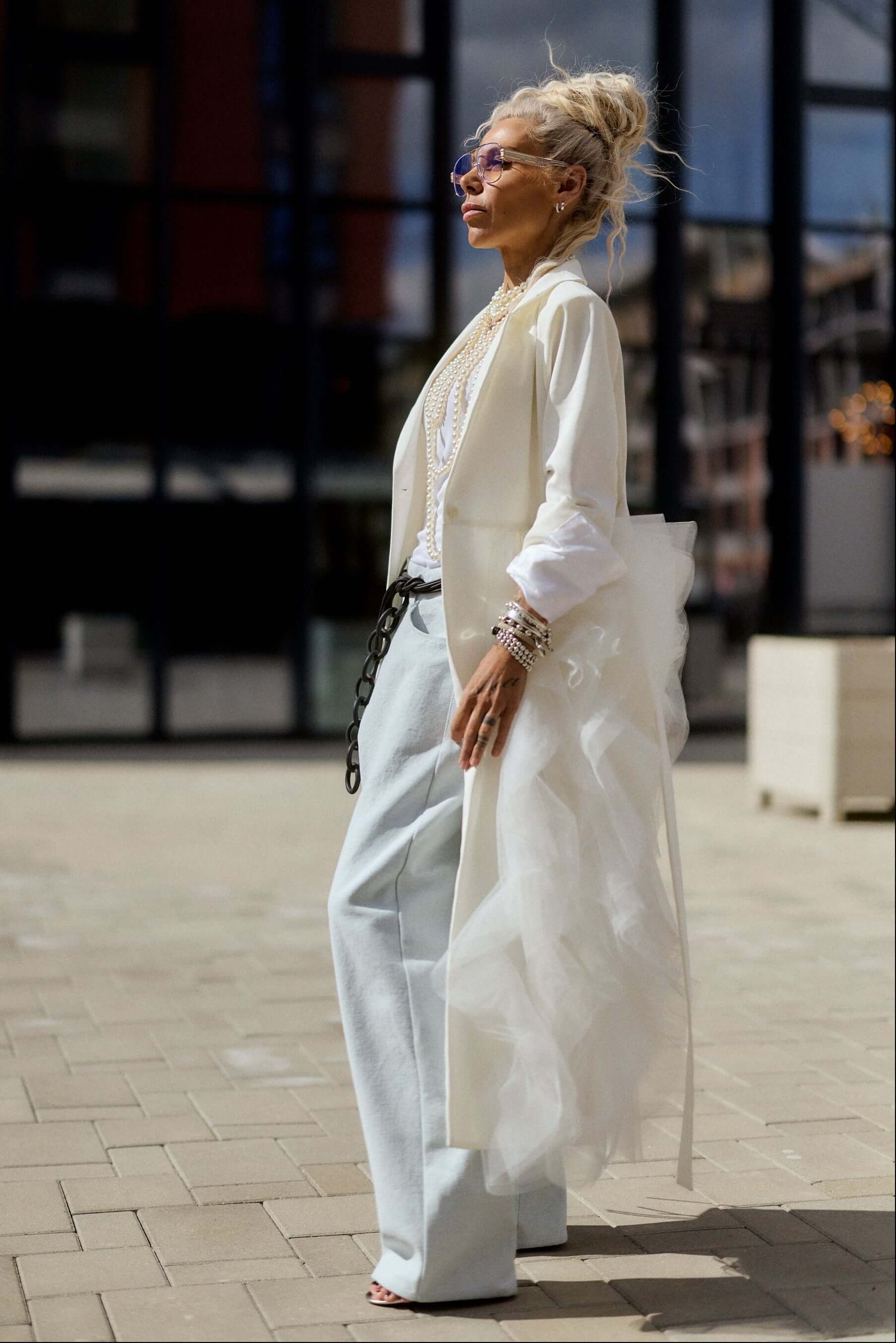 Off-white Tulle Detail Blazer