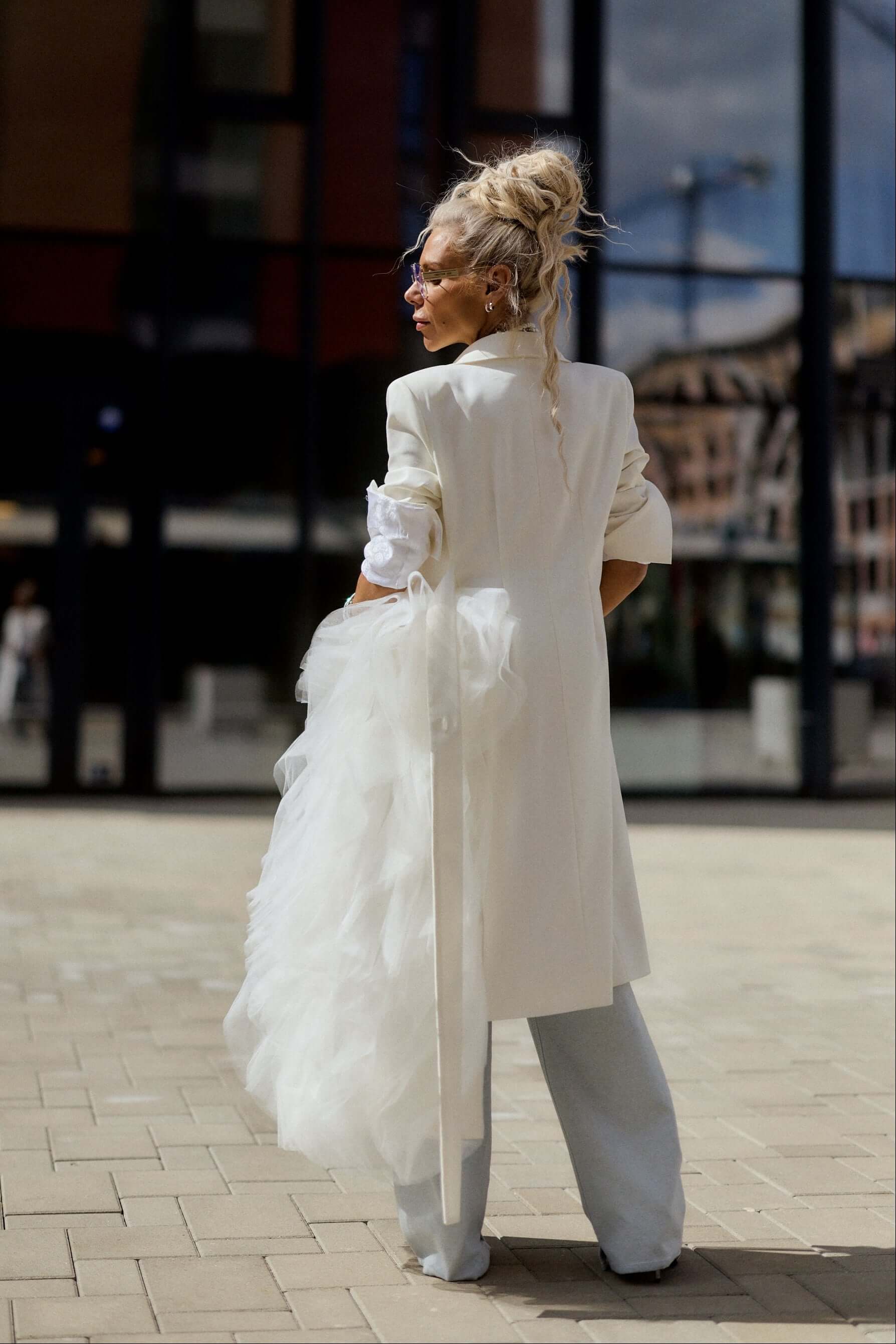 Off-white Tulle Detail Blazer