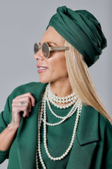 Emerald Green Turban Hat