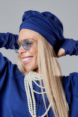 Dark Blue Turban Hat