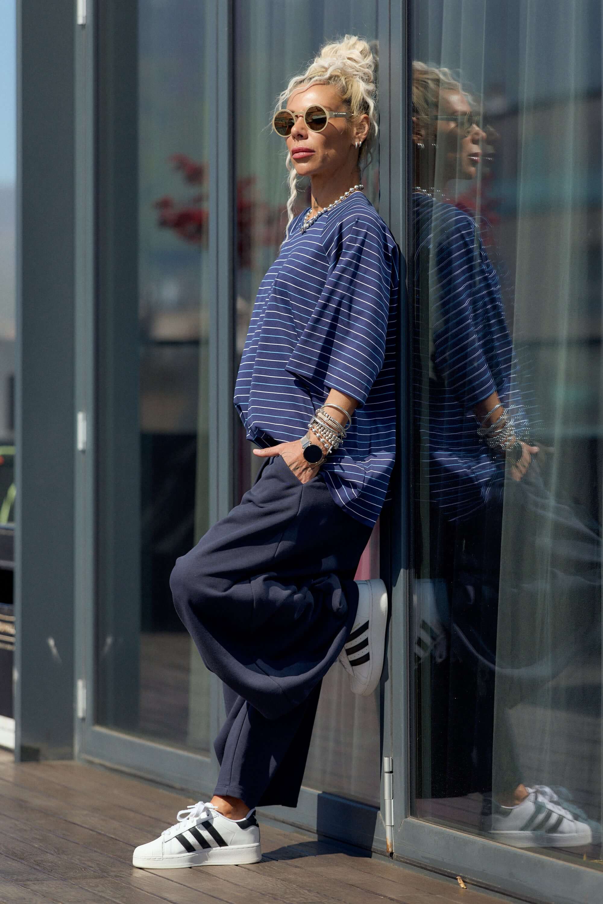 Oversized Striped Set