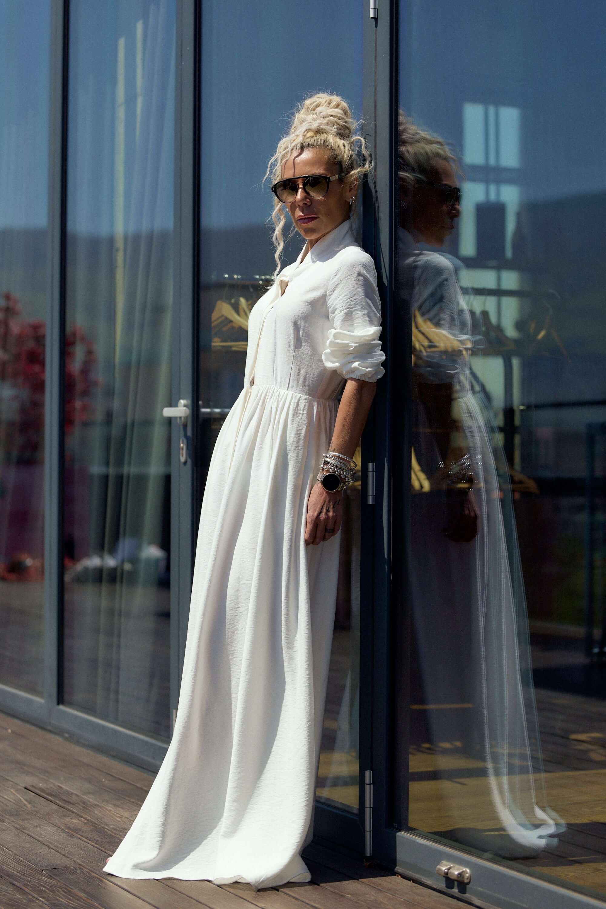 Flowing White Maxi Dress