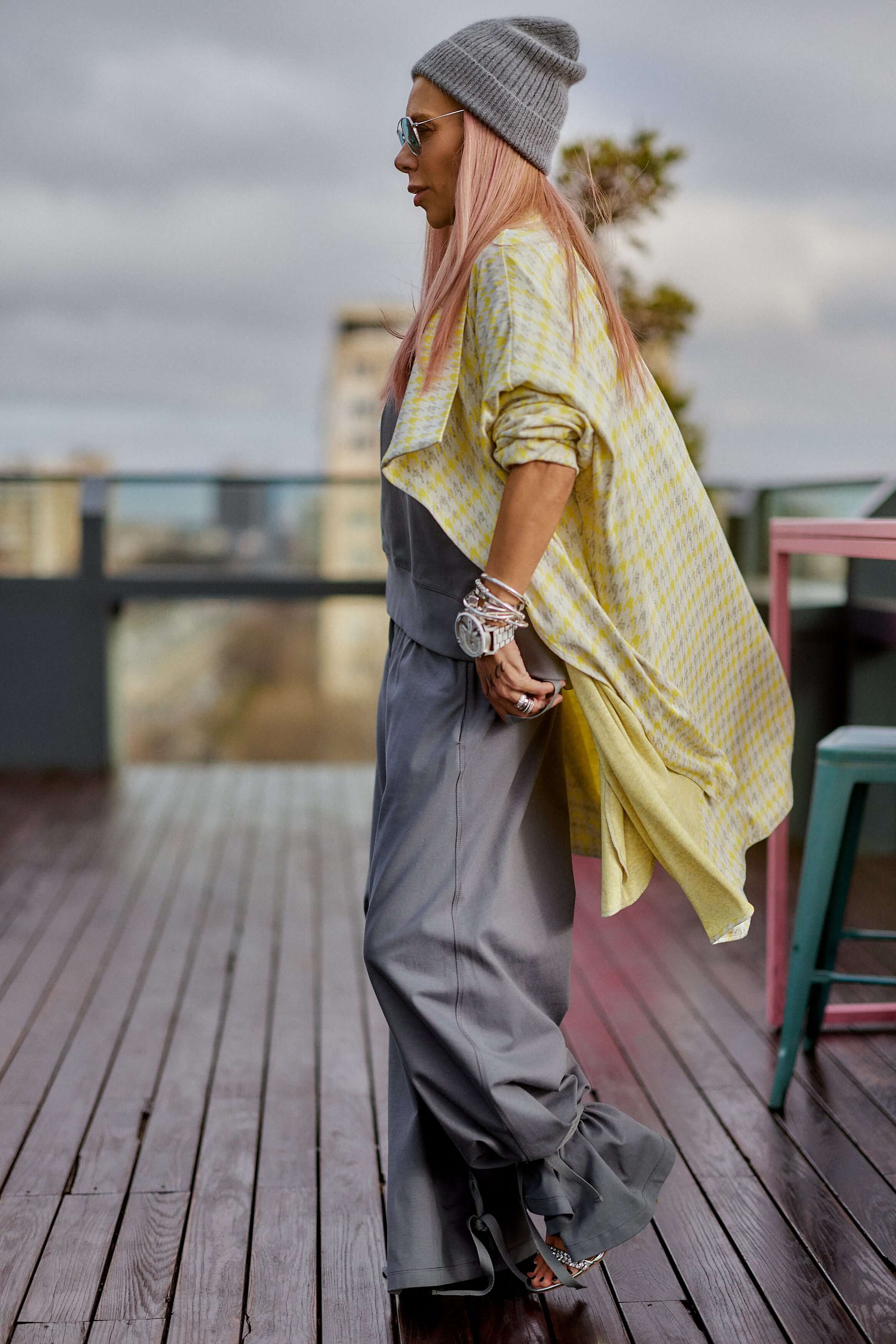 3-Piece Set – Grey with Houndstooth Vest