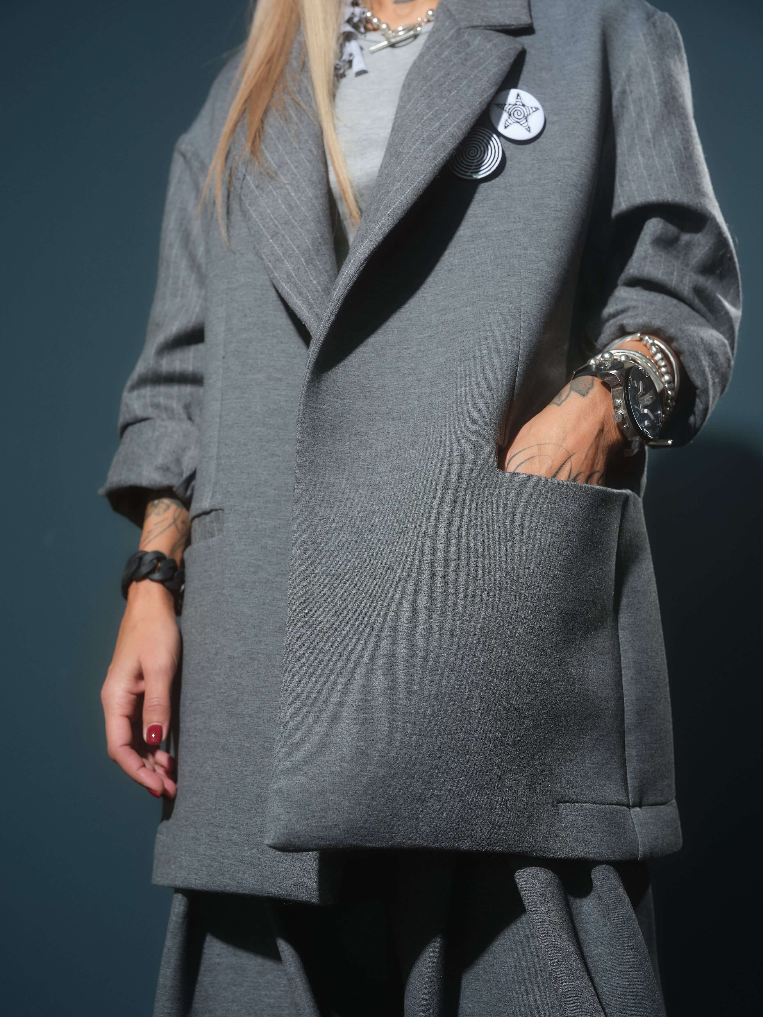 Gray Oversized Blazer