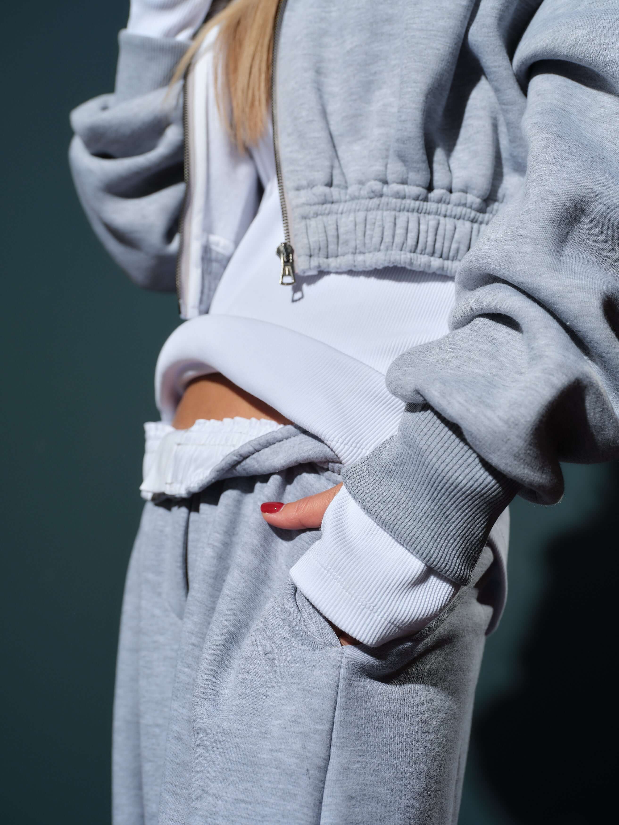 Grey Oversized Hoodie Set
