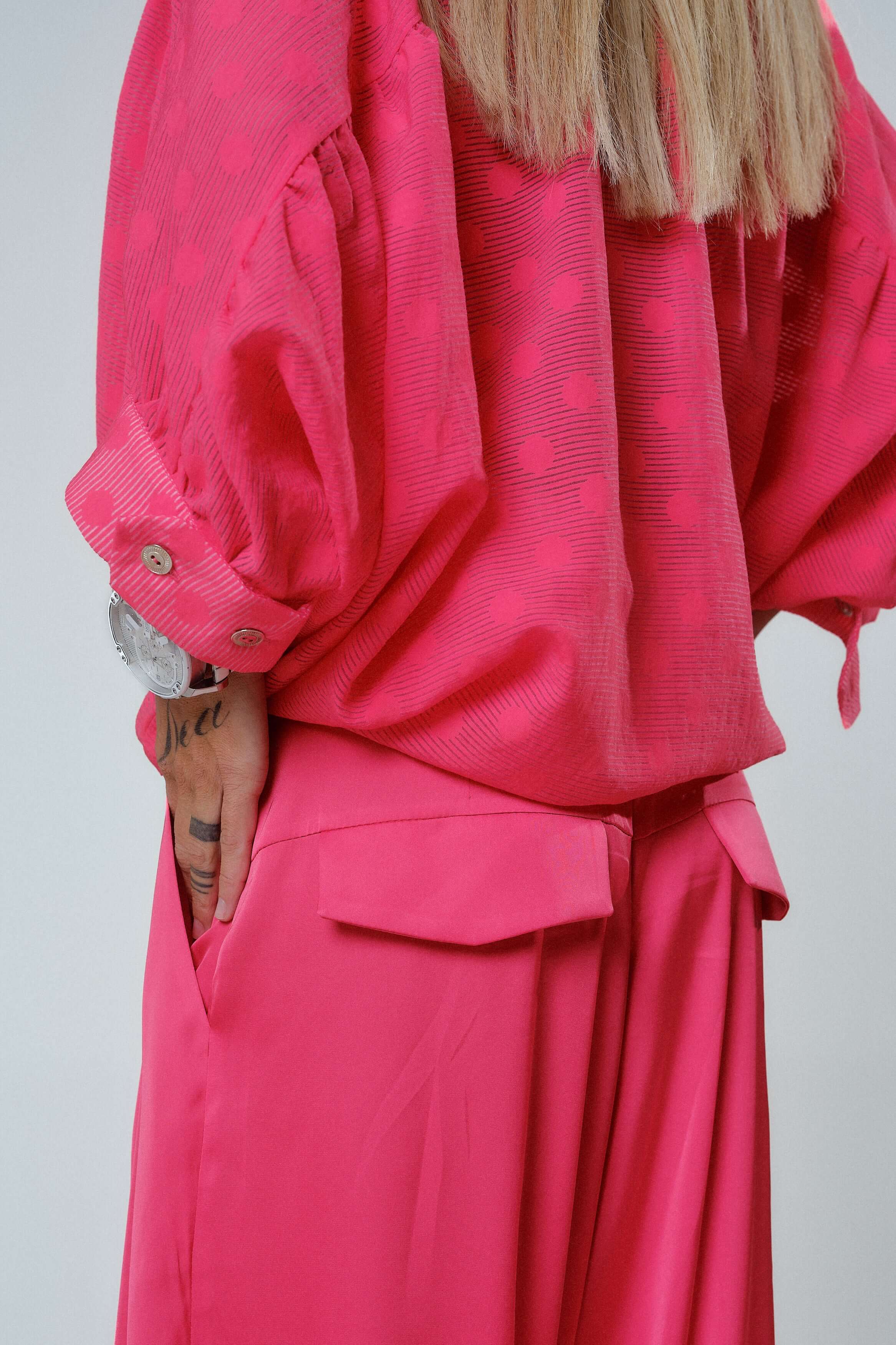 Coral Wide-Leg Pants