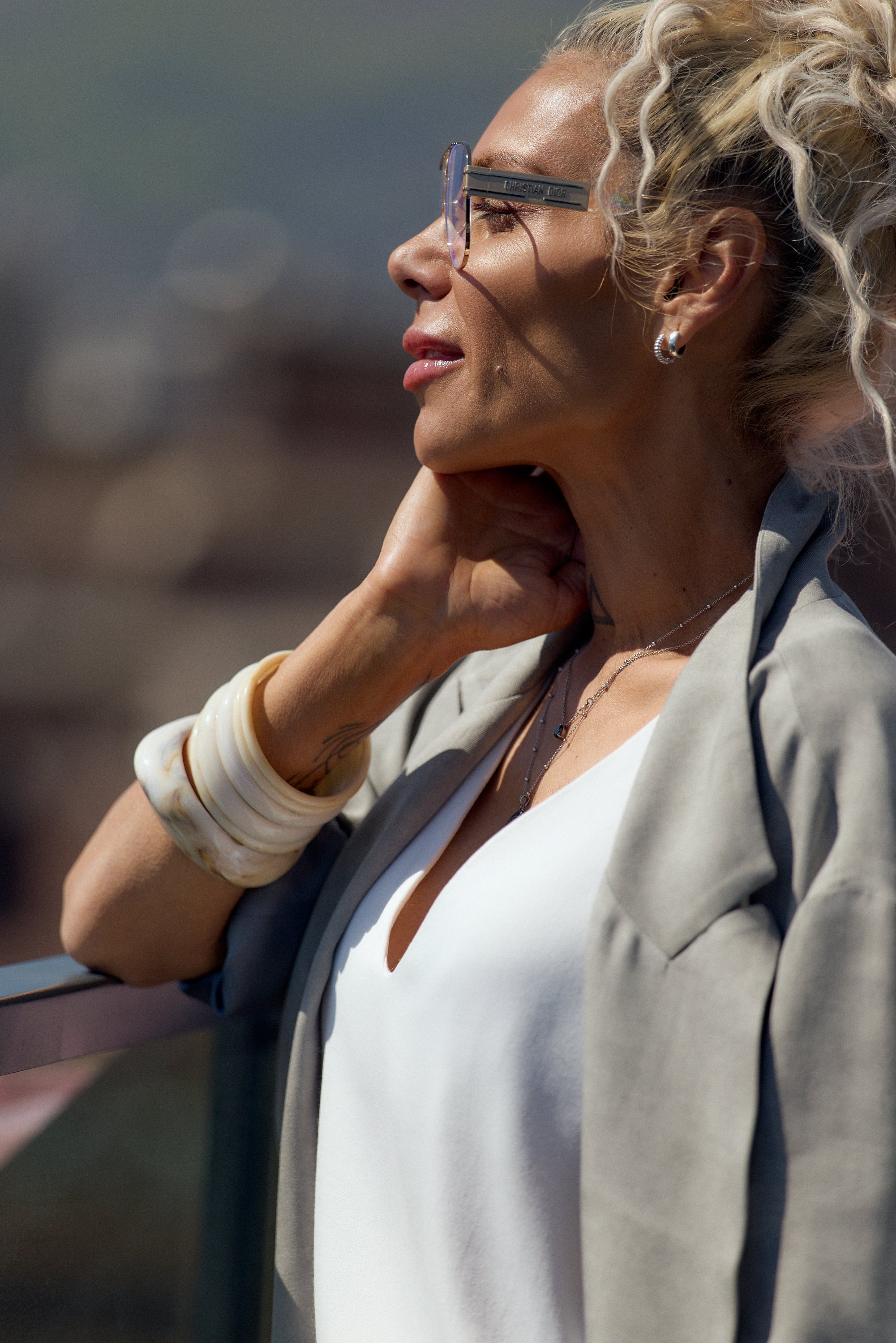Grey Oversized Flow Blazer